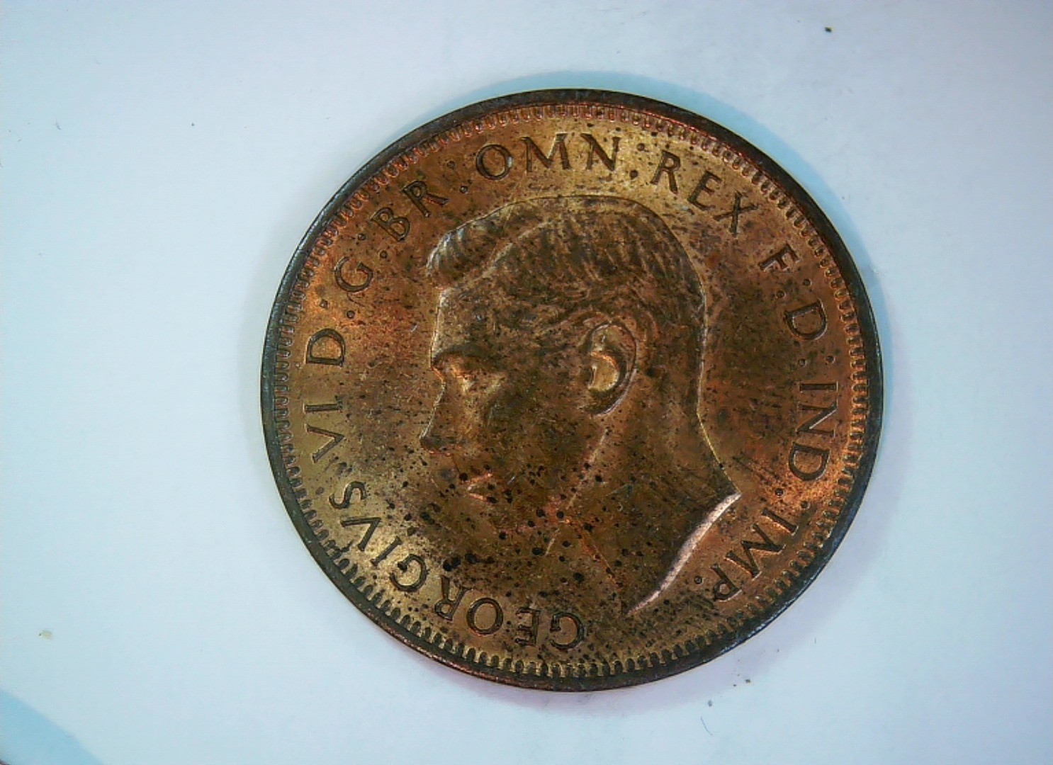 United Kingdom 1948 1/2 Penny George VI Halfpenny (sailing ship reverse) Coin