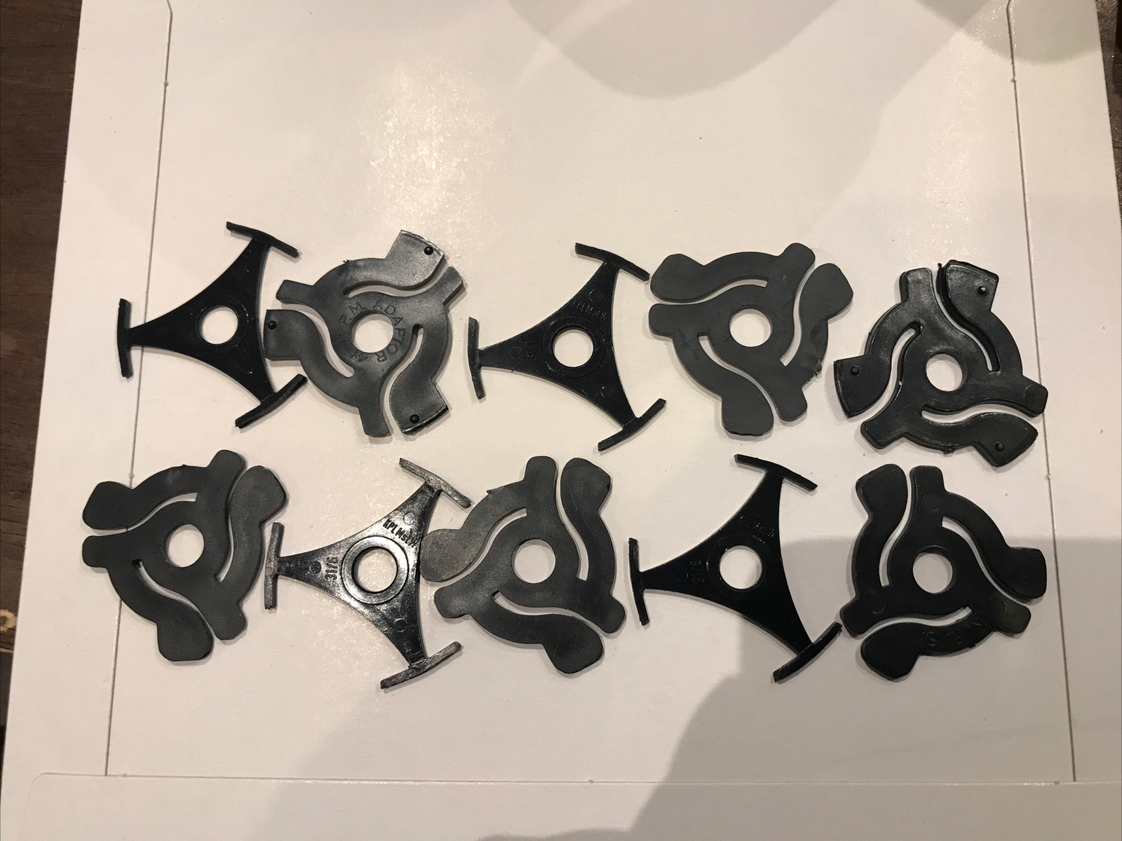 10 x Various 7” Record Adaptors Adapters For ‘Large’ Hole Jukebox Records