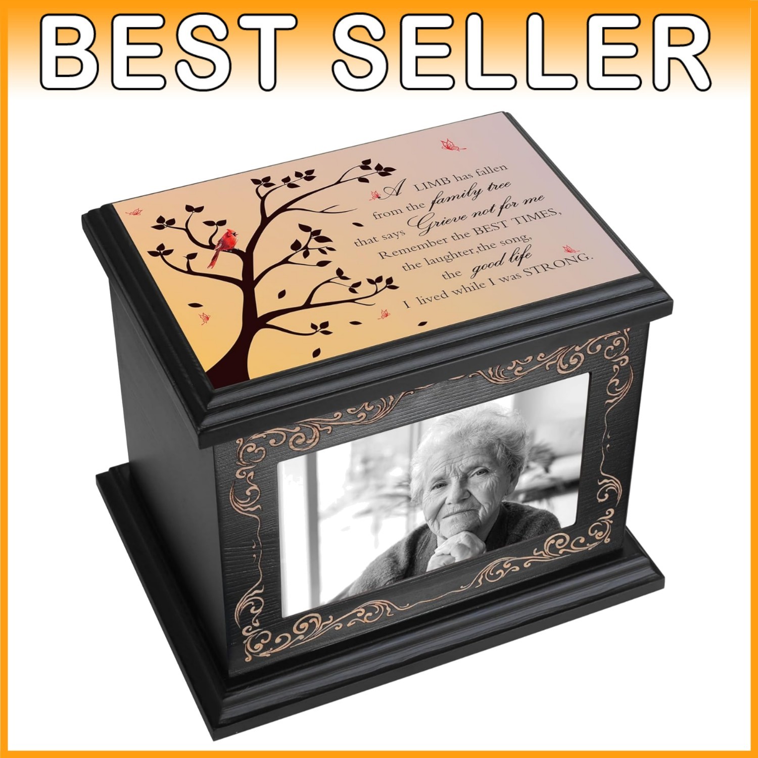 Handcrafted Pine Wood Burial Urn - 200 Cubic Inches