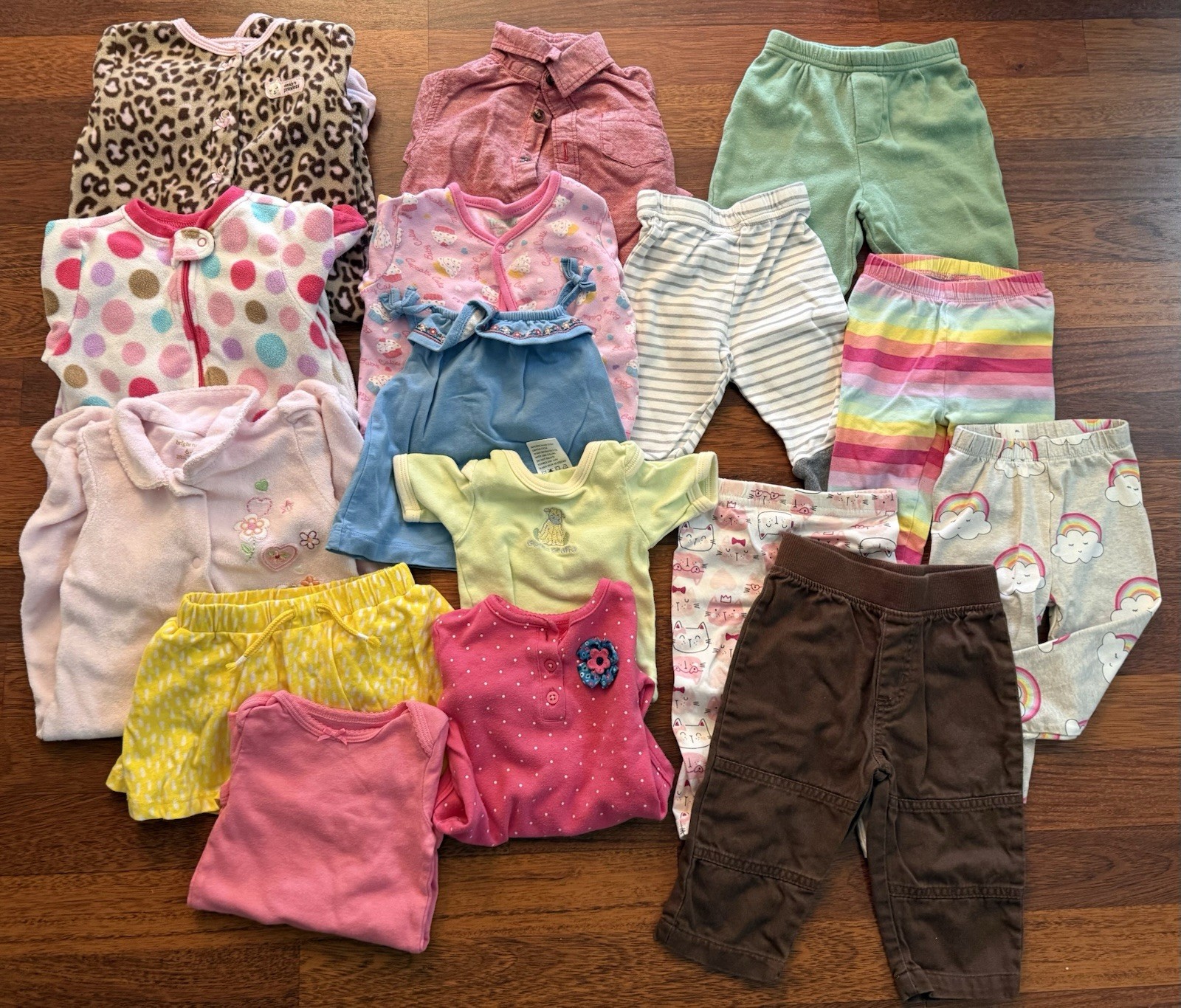 16 Piece Lot Of Size 3-6 And 6-9 Months Girl Baby Clothes