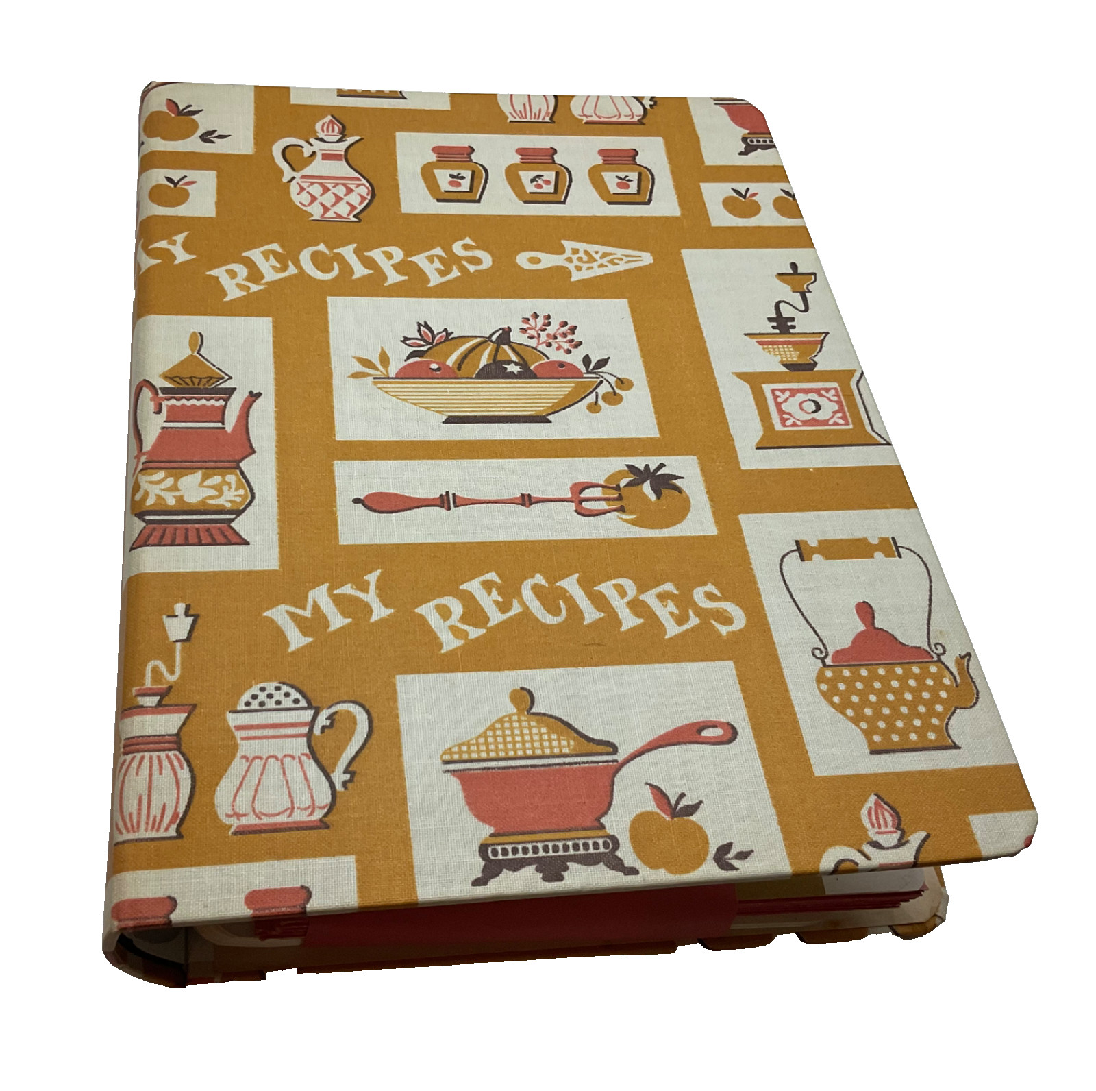 My Recipes 3 Ring Binder Envelopes Dividers MCM Blank Recipe Book 1968