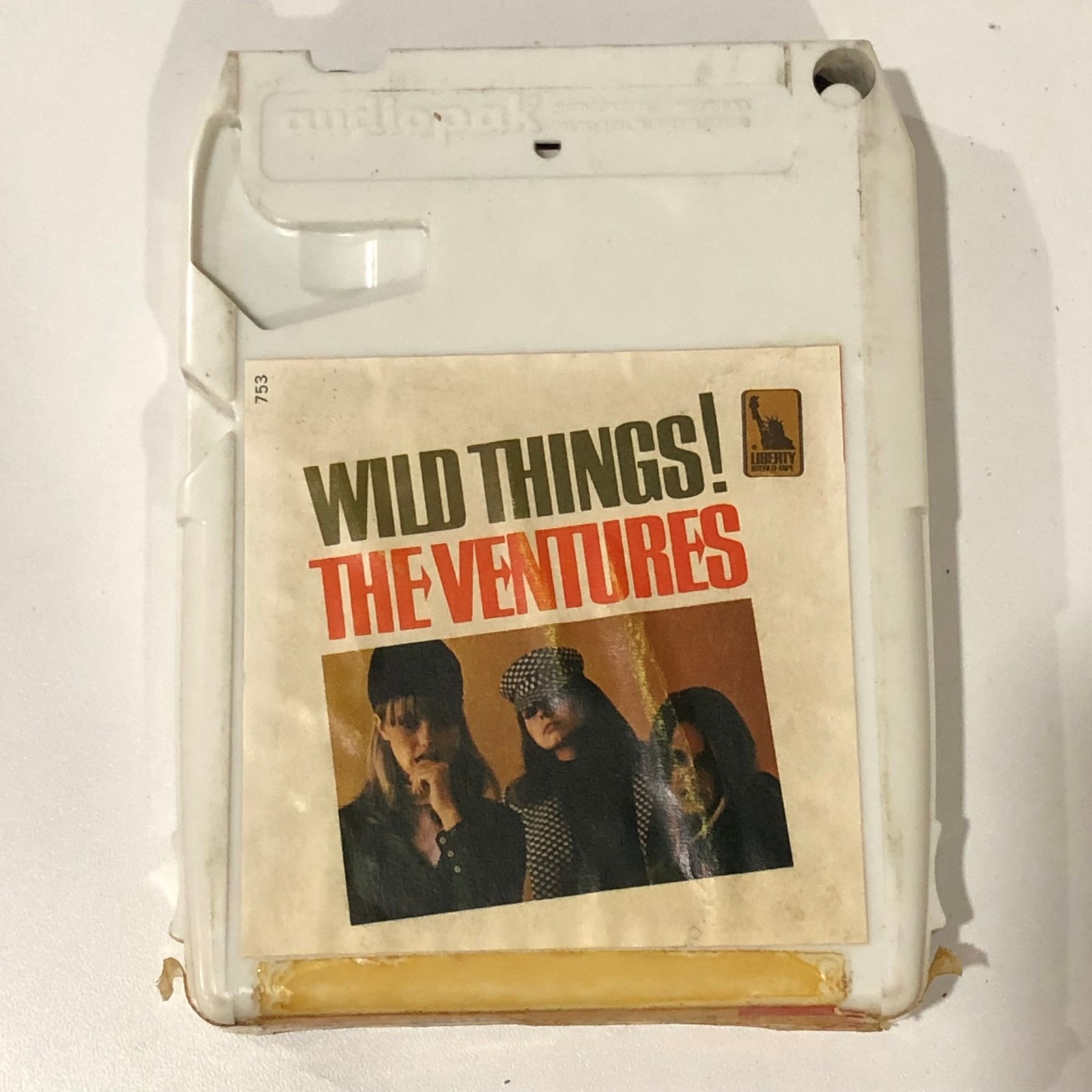 The Ventures Wild Things 8-Track Tape Vintage Liberty 8753 White Cartridge