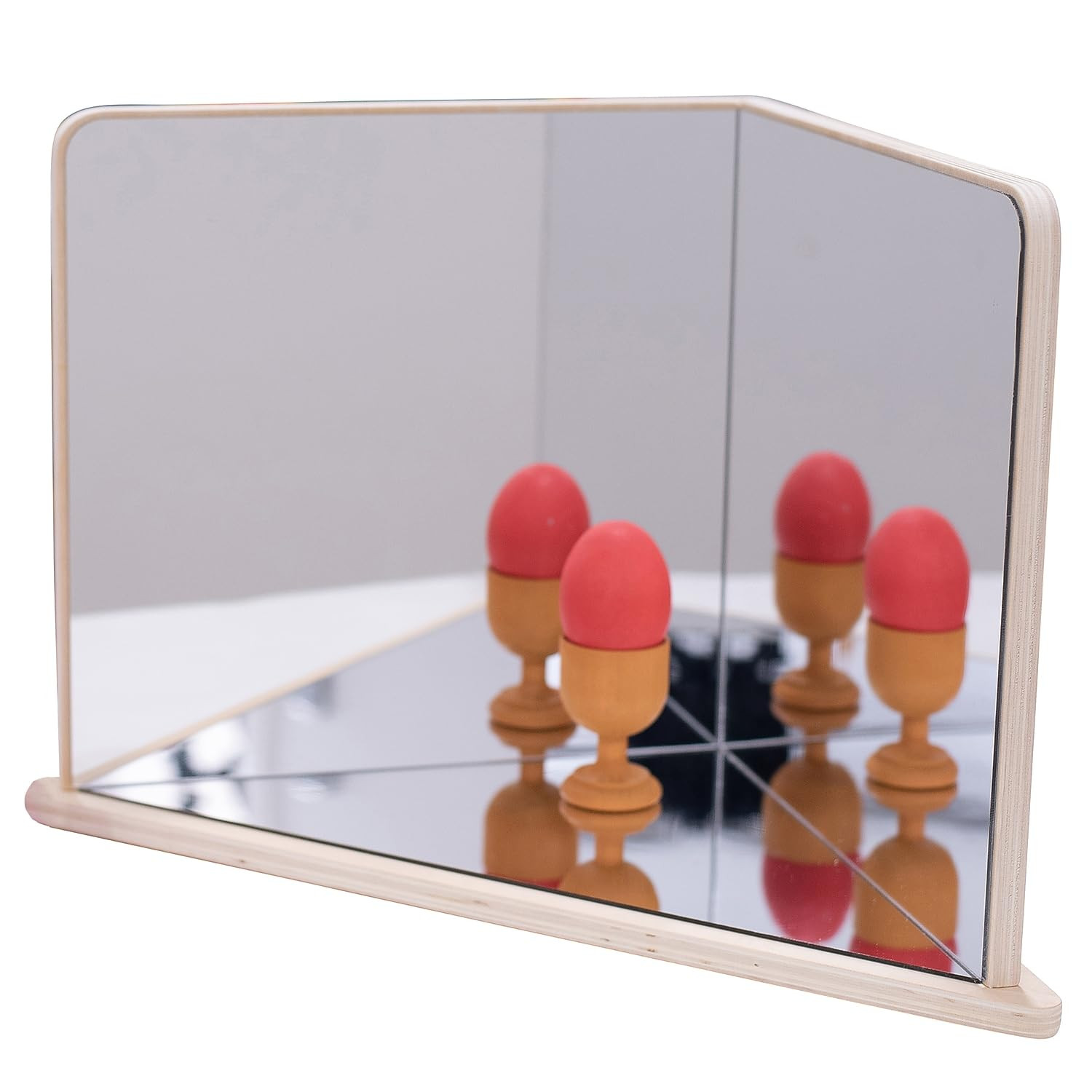 Wooden 4-Way Mirror - Explore Reflection, Symmetry and Patterns - for All Ages -
