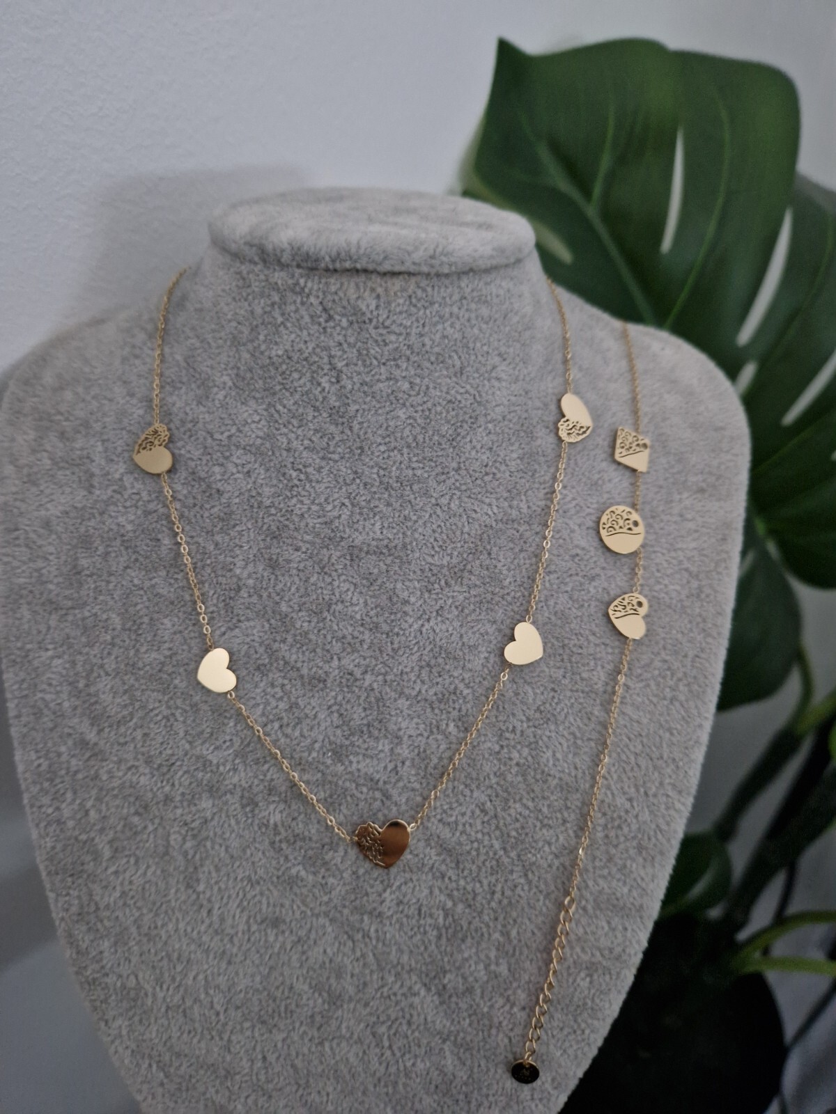 New 18k Gold Platef Necklace & Bracelet Set STAINLESS STEEL - Celebrytka Hearts