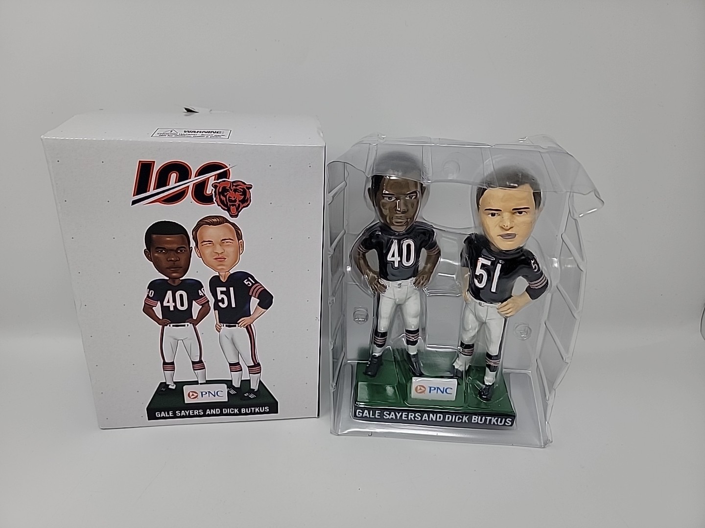 Chicago Bears 100th Anniversary Bobble Head Gayle Sayers Dick Butkus PNC Bank