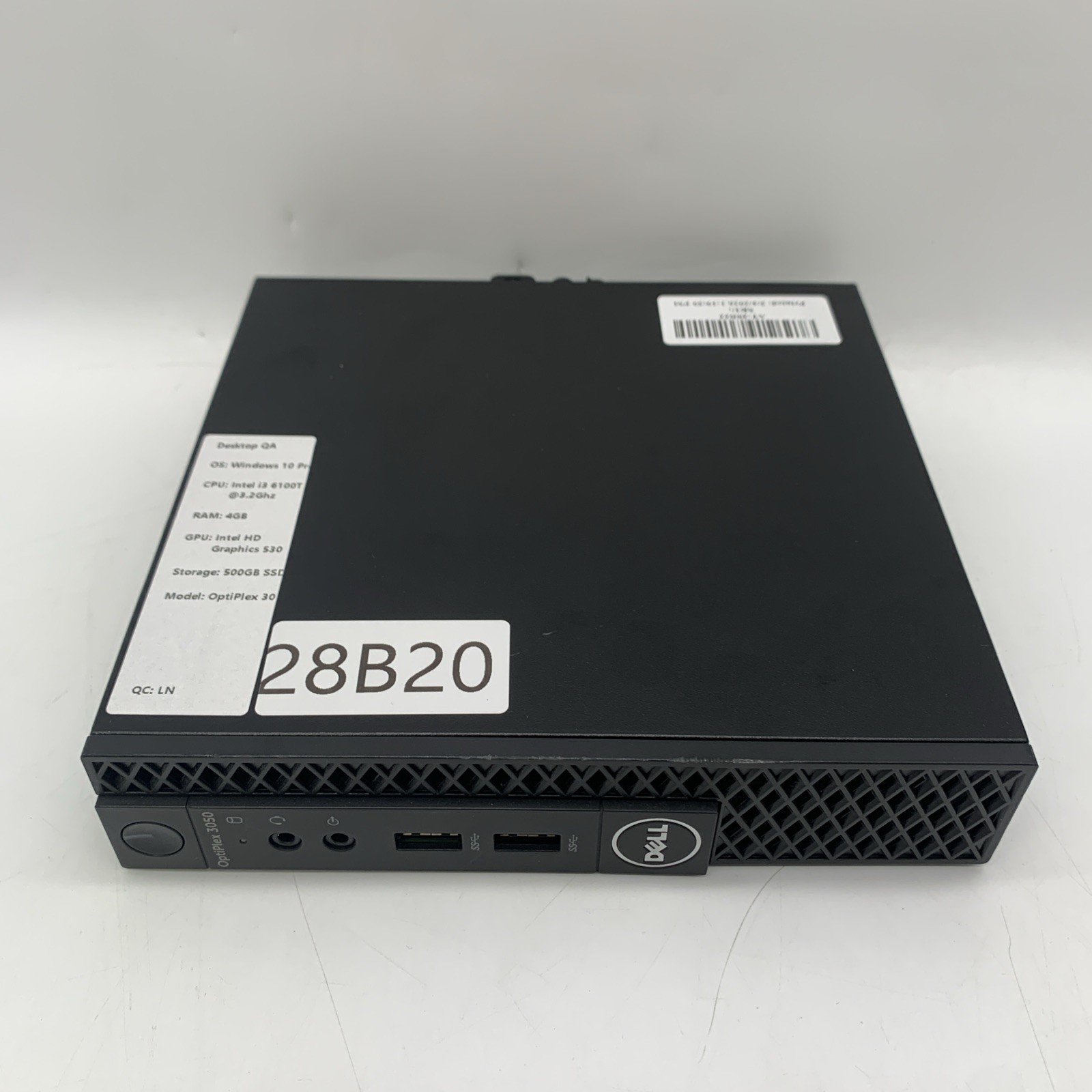 Dell Optiplex 3050 Micro Intel i3 6100T 3.2GHz 4GB RAM 500GB SSD Win10P