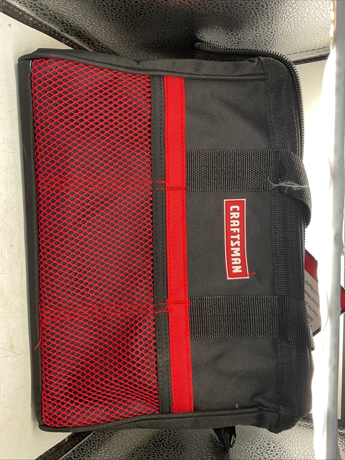 Craftsman 13" Large Mouth Pockets Durable Tool Bag  37535 - Red & Black