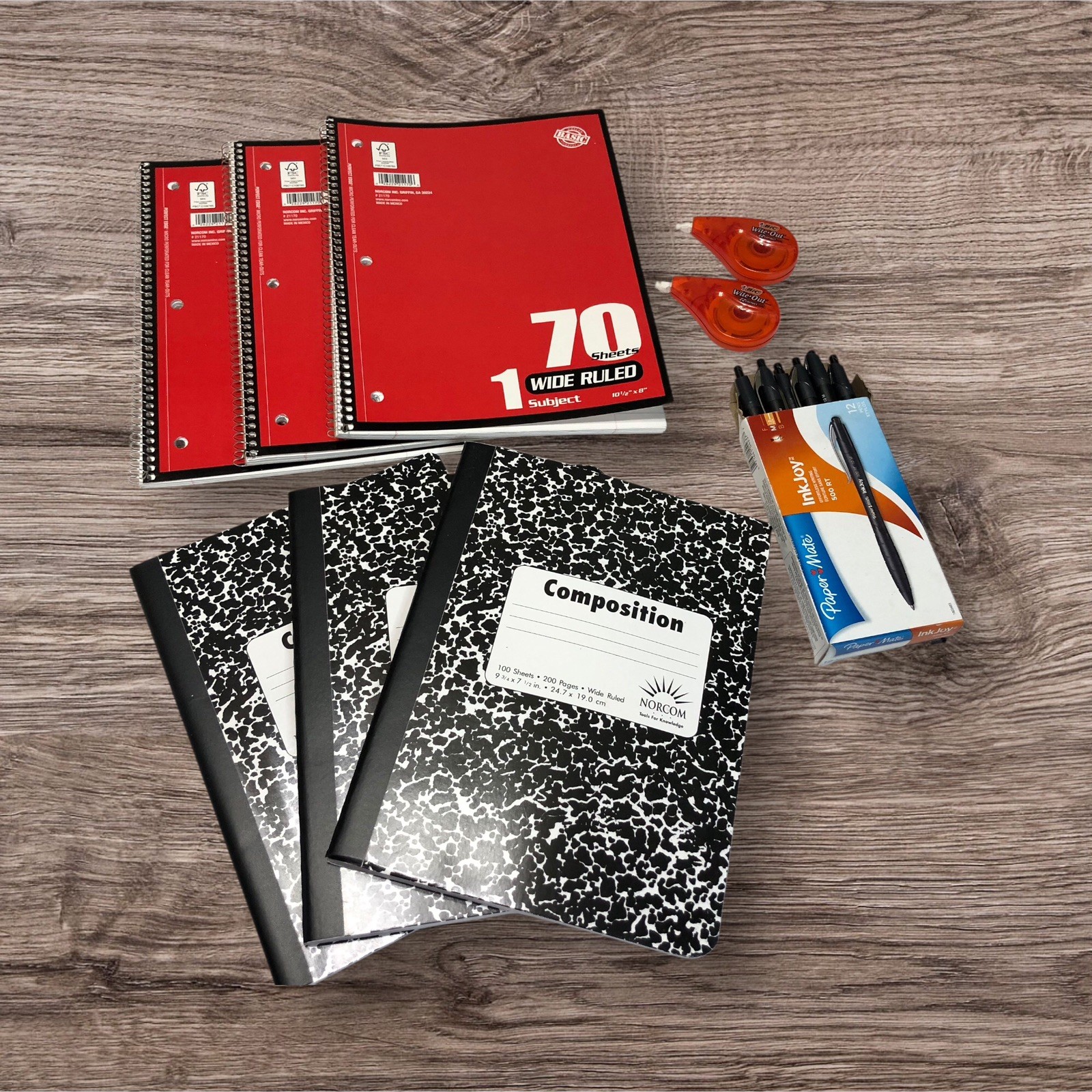 School Essentials Supplies Bundle Kit Composition Notebooks Pens Homeschool