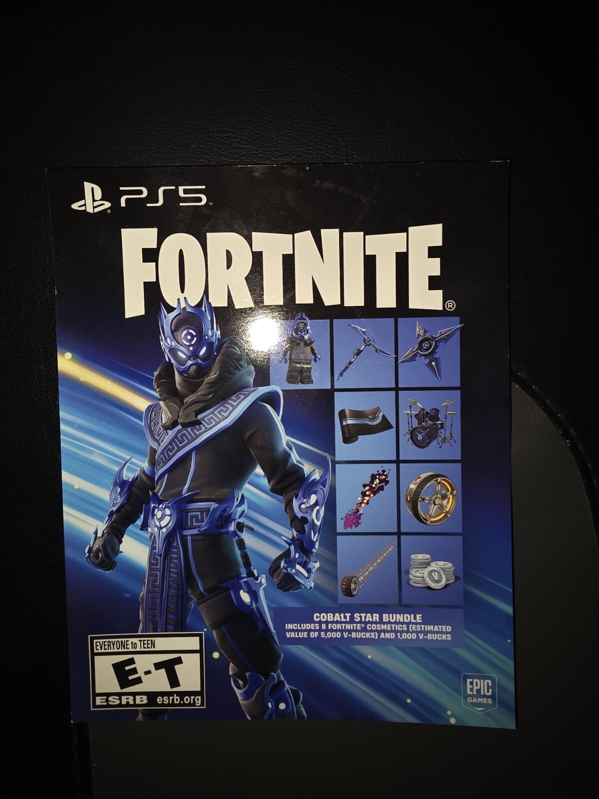 Fortnite Cobalt Star Bundle + 1000 V Bucks (Unscratched/Unused Code) PS5 Bundle