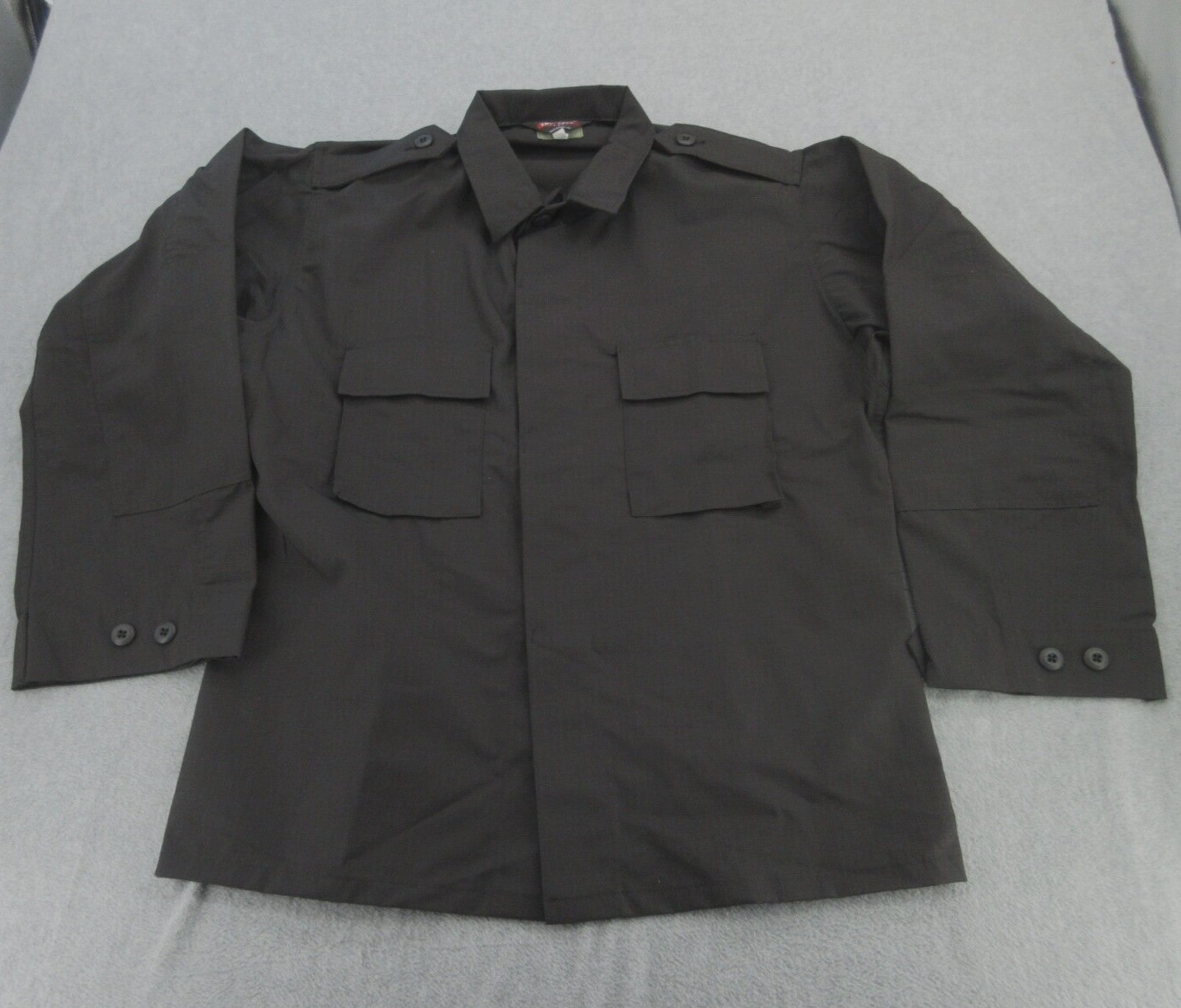 Tru-Spec Shirt Mens Large Black Tactical Military Button Up Tactical Ripstop L