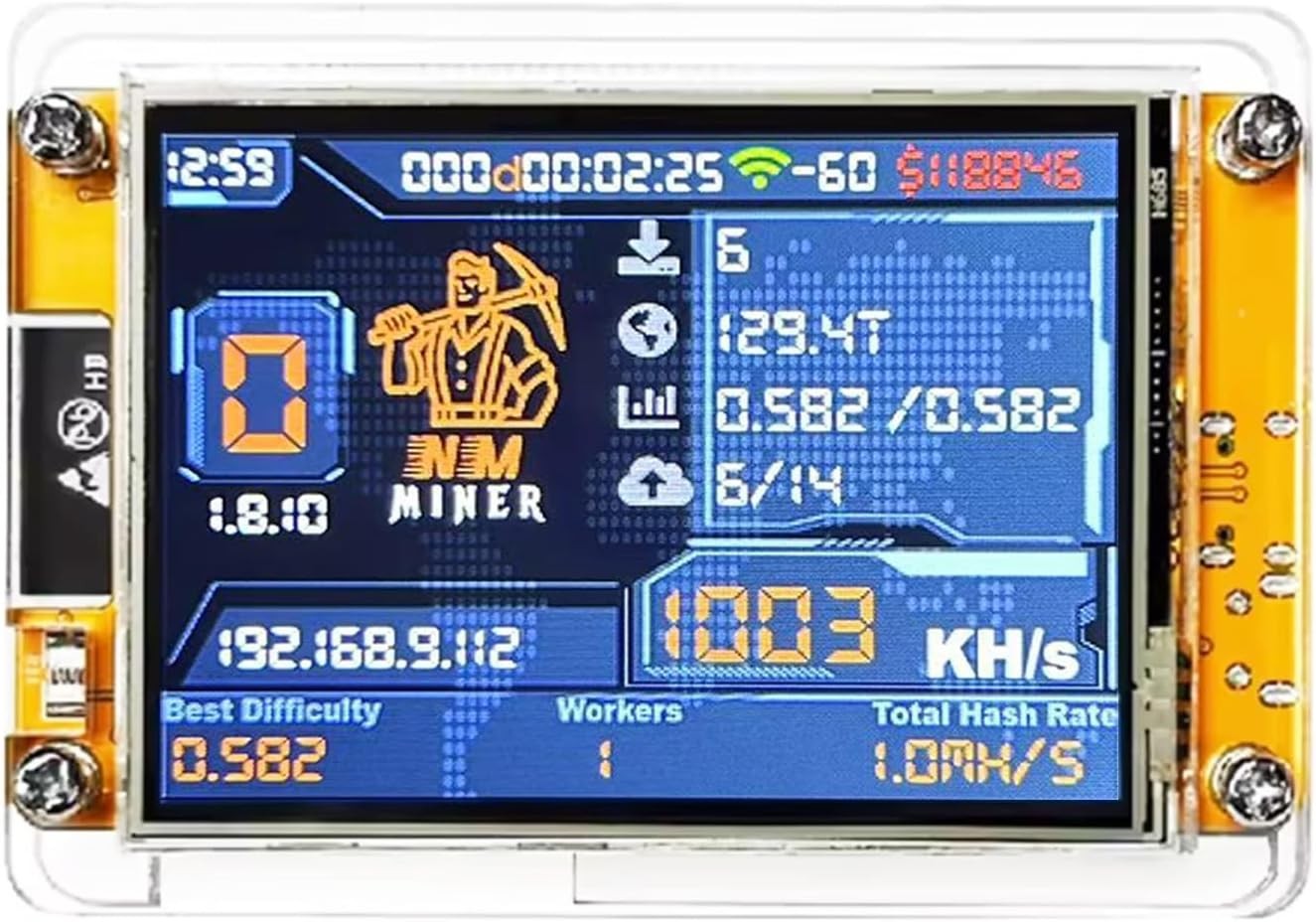 Bitcoin Miner NerdMiner V2 NMMiner ESP-WROOM-32 ESP32 Development Board 2.8 inch