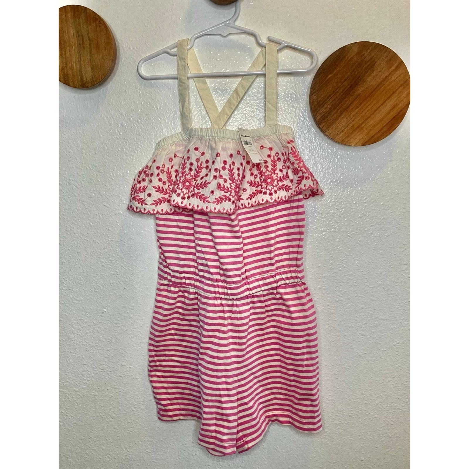 NWT Hanna Andersson Pink Shorts Romper Size 140/10