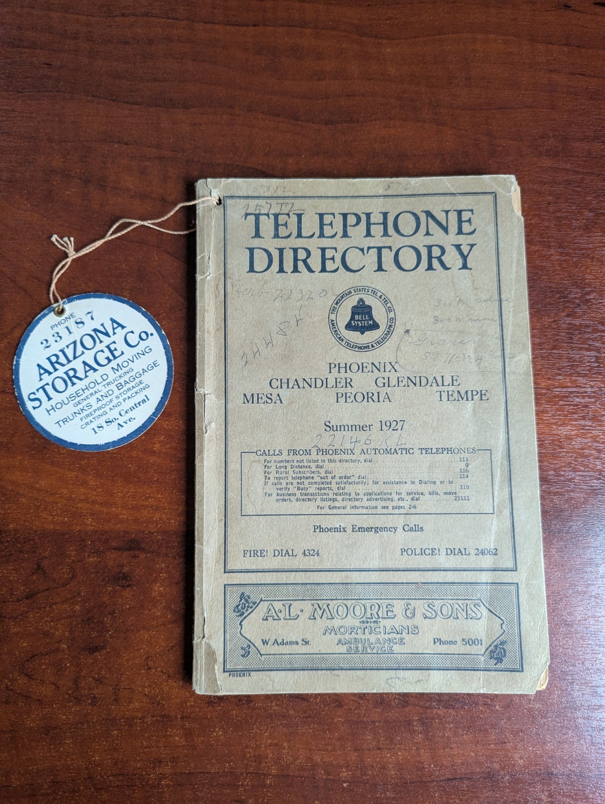 1927 Phoenix Arizona Telephone Directory And Vicinity 