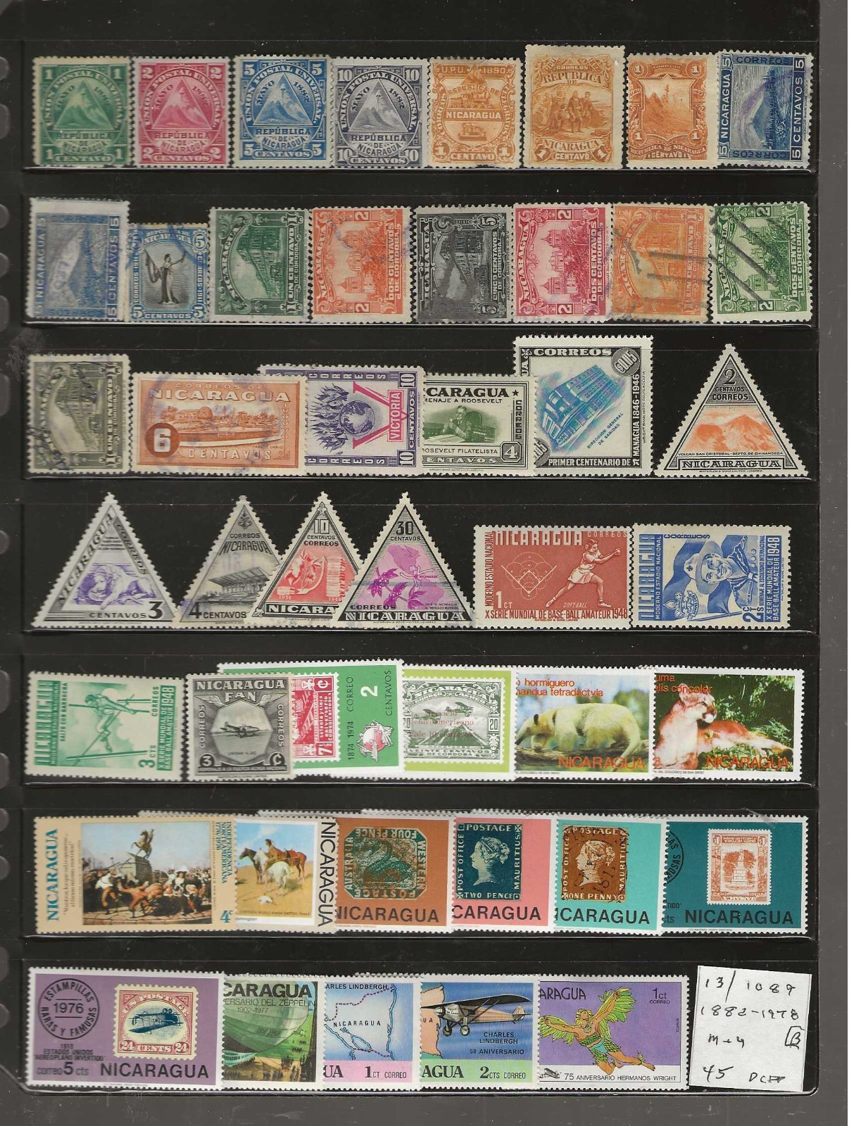 NICARAGUA...Sc #13/1089...Mint & Used ...1882/1978...45 Different
