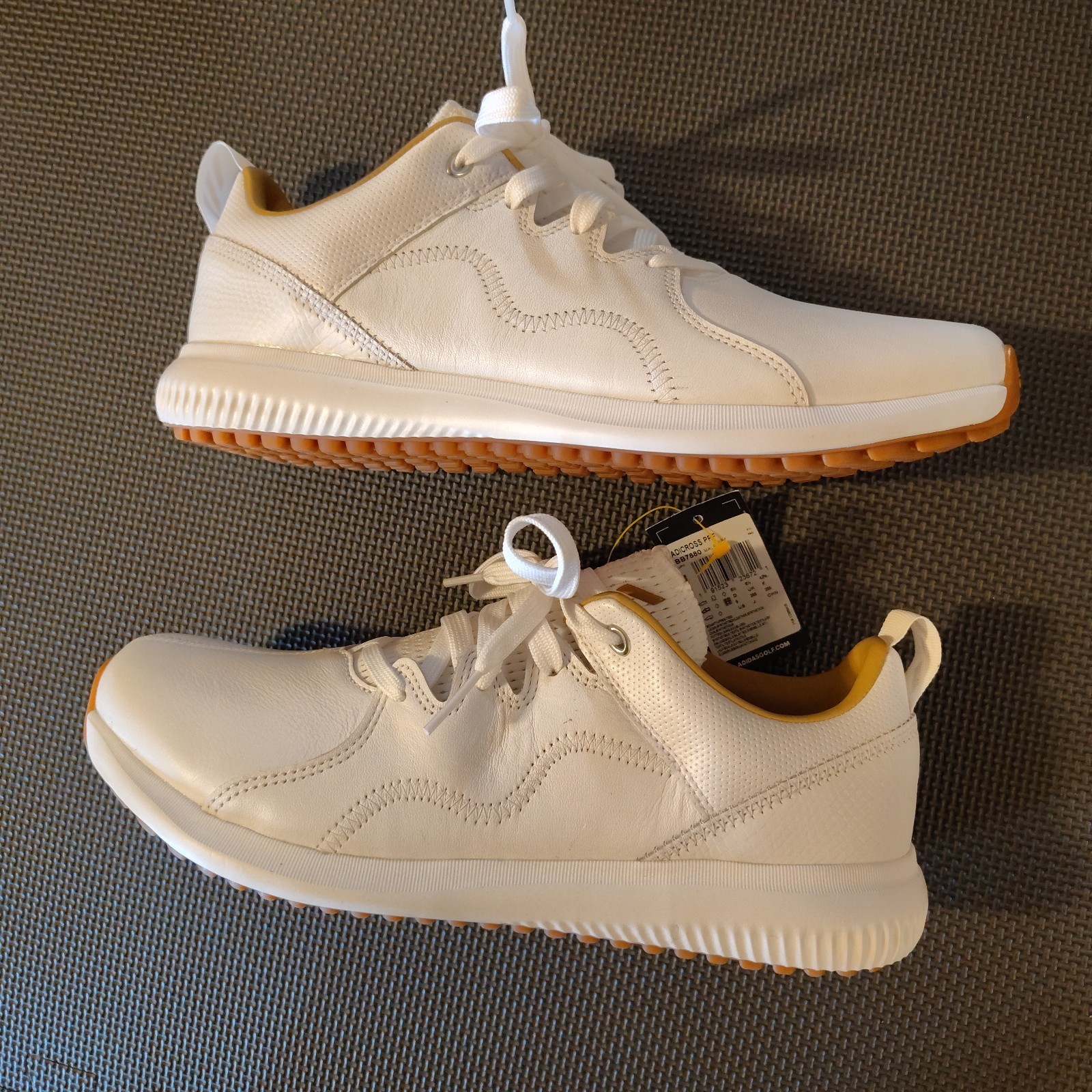 New with Tags Adidas Adicross PPF White Spikeless Golf Shoes / Size 9 US Mens