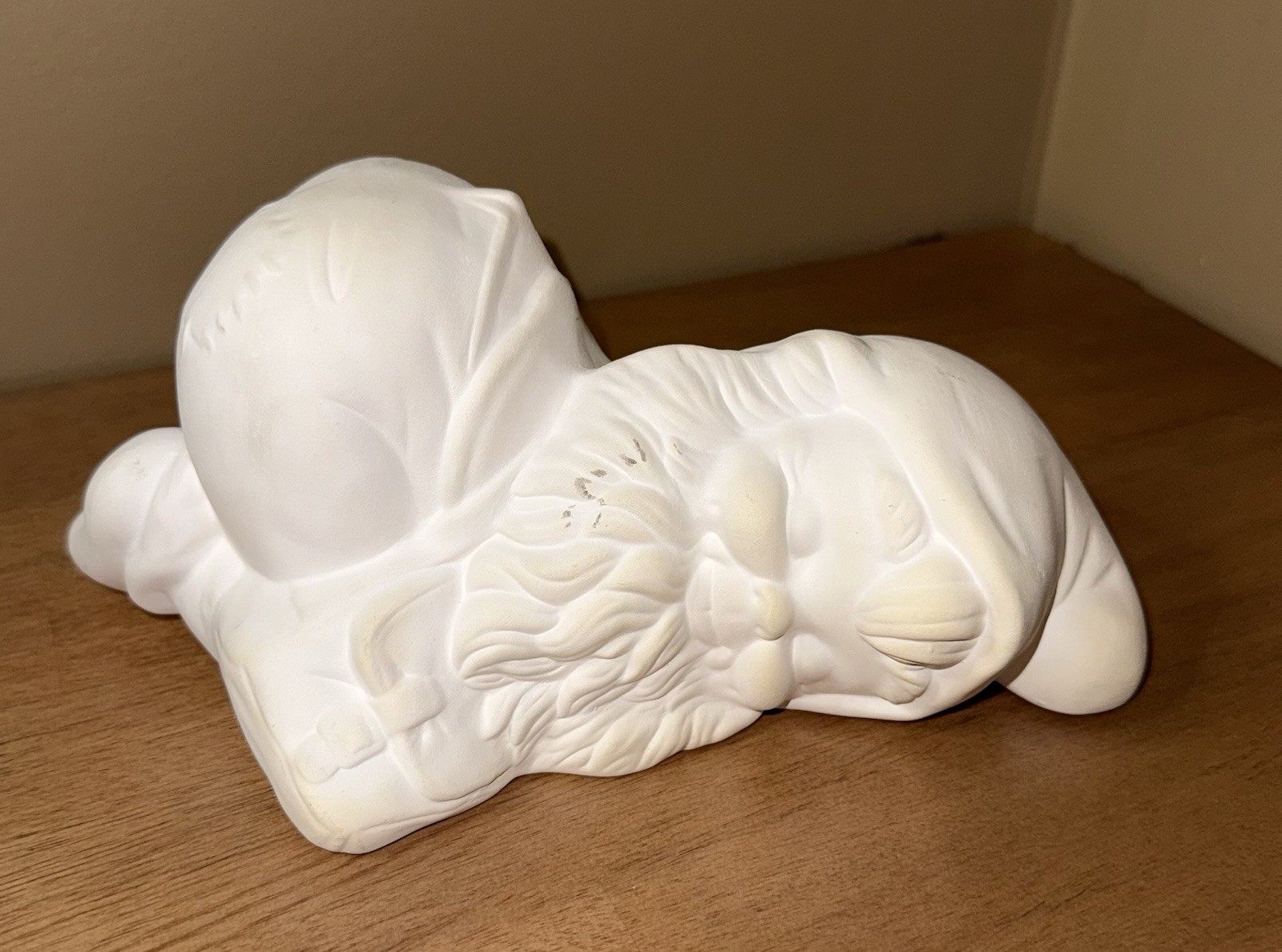 Sleeping Gnome 6" x 9" Ceramic Bisque, Ready To Paint Garden Craft Project