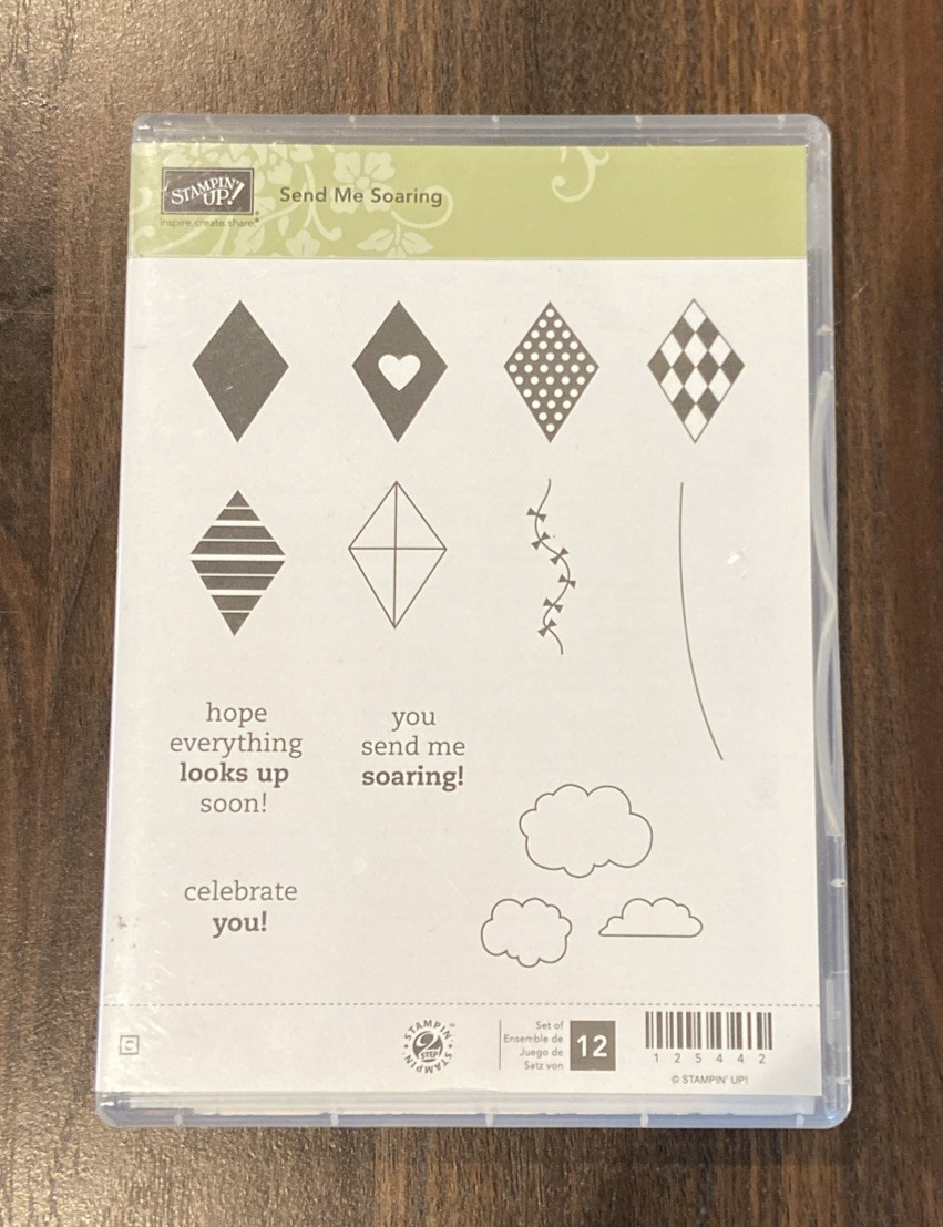 Stampin' Up! “Send Me Soaring”Rubber stamp set Of 12, Phrases & Shapes