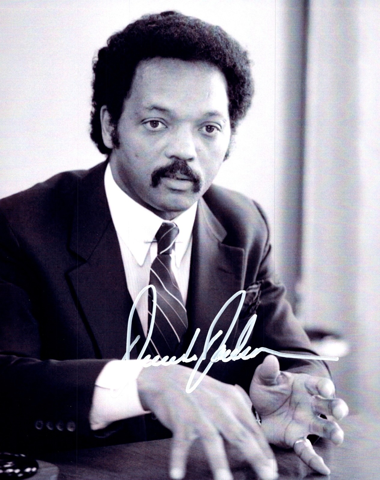 Jesse Jackson Monochrome Portrait Signed Autographed Photo Authentic 8X10 COA