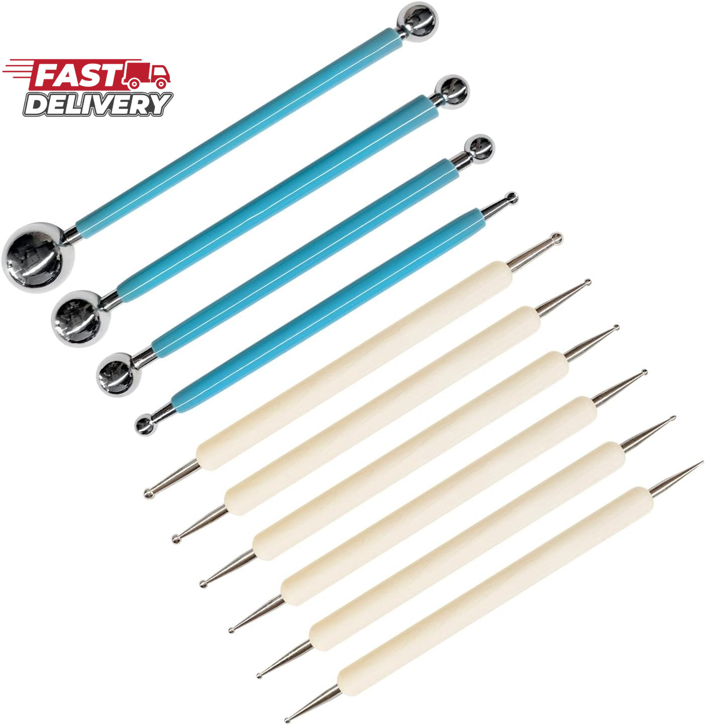 10Pcs Dotting Tools, Ball End Dot Art Tools for Rock Painting, Pottery Clay Mode