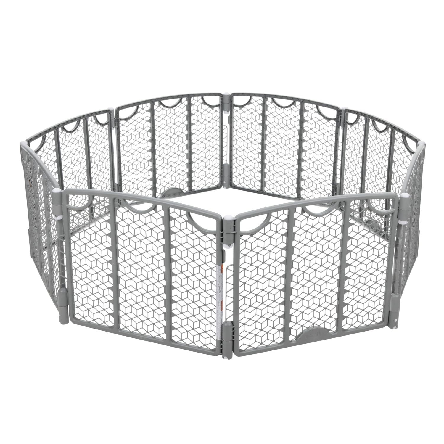 Play Yard Adjustable 8 Panel Cool Gray Evenflo Versatile Space Area Plastic