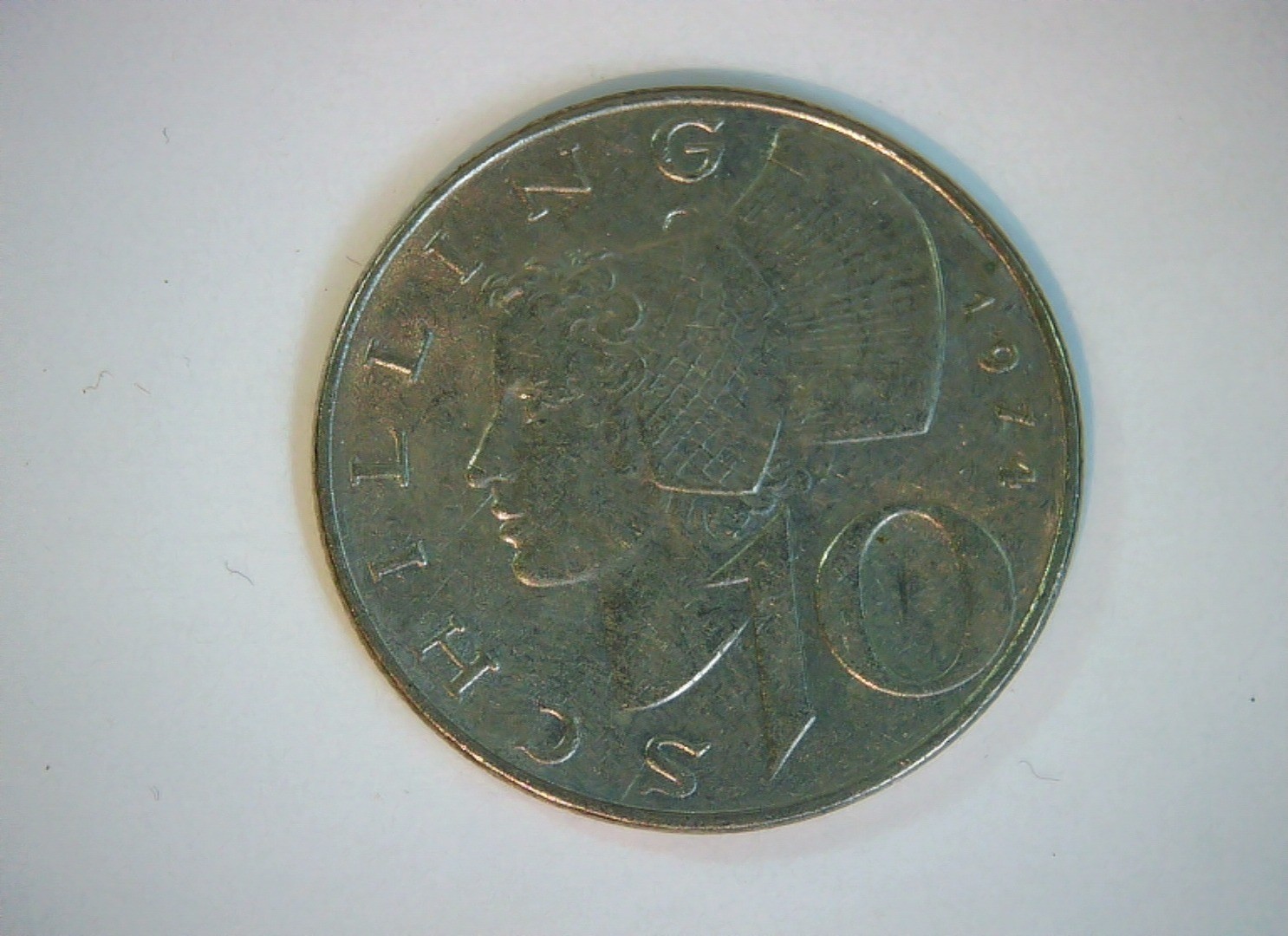 Austria 1974 10 Groschen Second Republic 10 Groschen (woman in headscarf / eagle