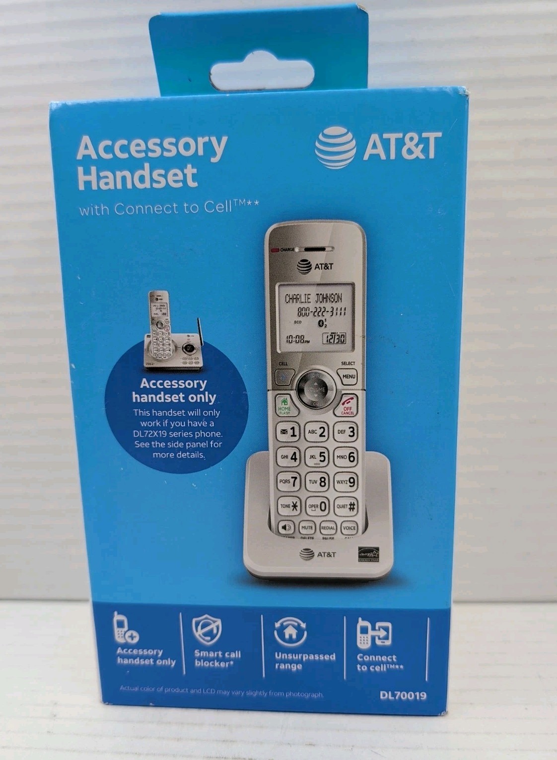 AT&T Cordless Phone Accessory Handset With Connect To Cell Phone DL70019