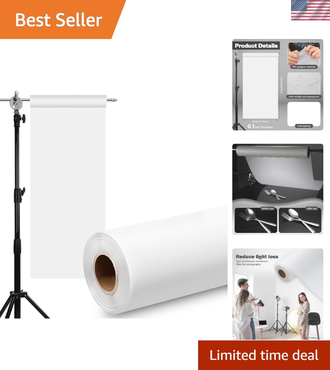 Light Diffuser Sheet Diffusion Film Sheet Lighting Gel Diffuser Roll White Di...