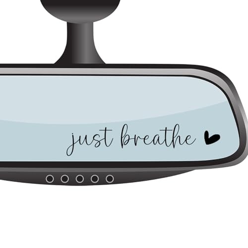 4 xRear View Mirror Sticker,Rearview Mirror Decal,Car Accessories Just Breathe