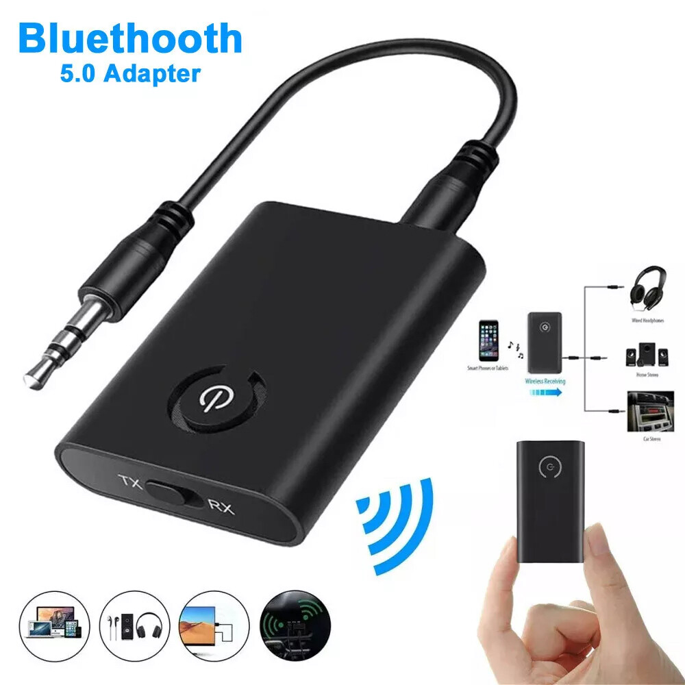 Bluetooth 5.0 Transmitter Receiver 2 IN 1 Wireless Audio 3.5mm Jack Aux Adapter.