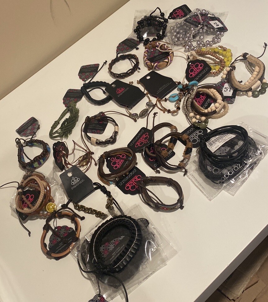 Paparazzi Draw String Bracelets Lot Of 34