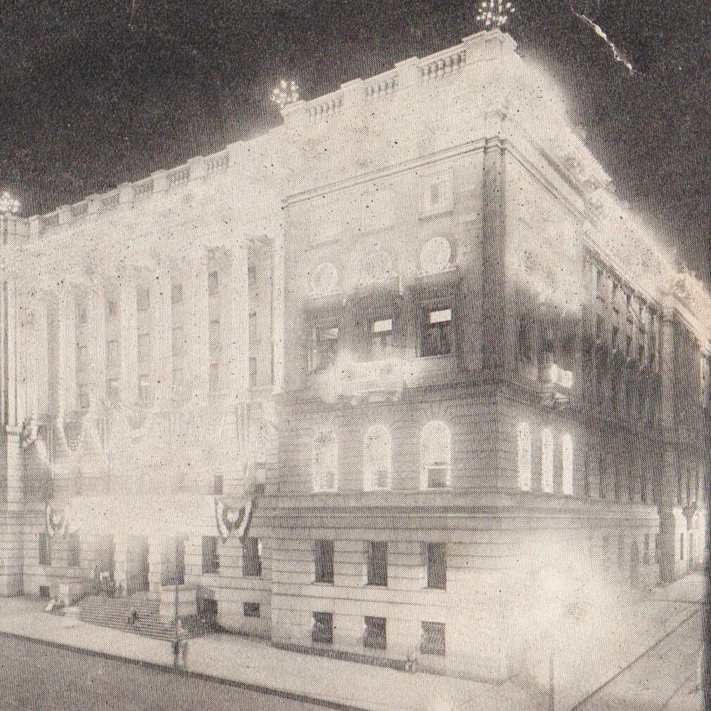 Baltimore Court House w/ Illuminations Maryland 1907 Postcard Glowing Photo