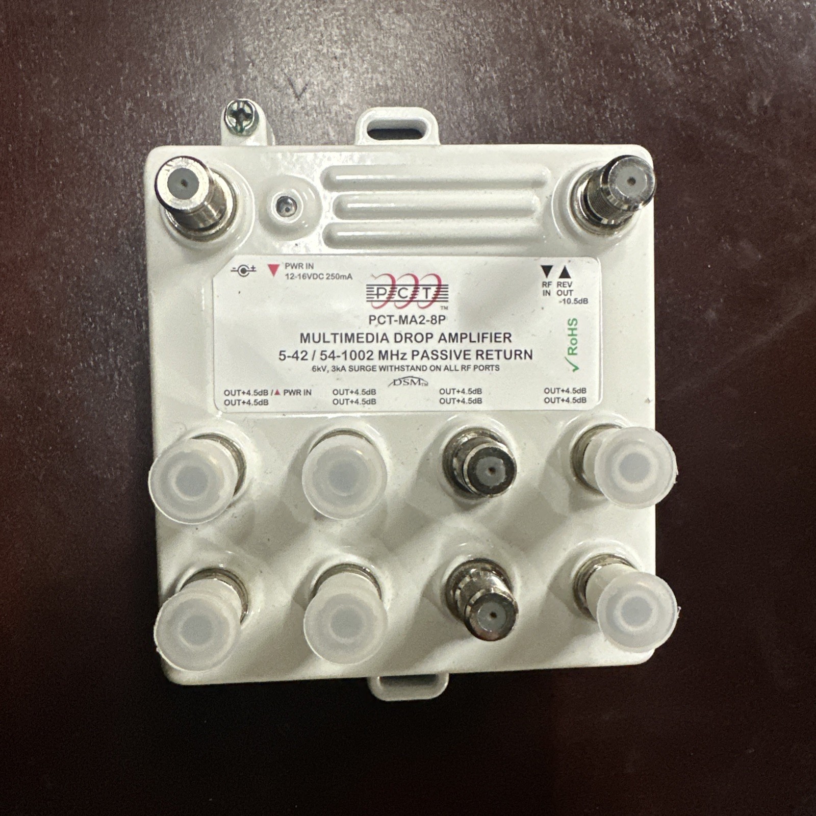 PCT PCT-MA2-8P Multimedia Drop Amplifier – 8-Port RF Signal Booster