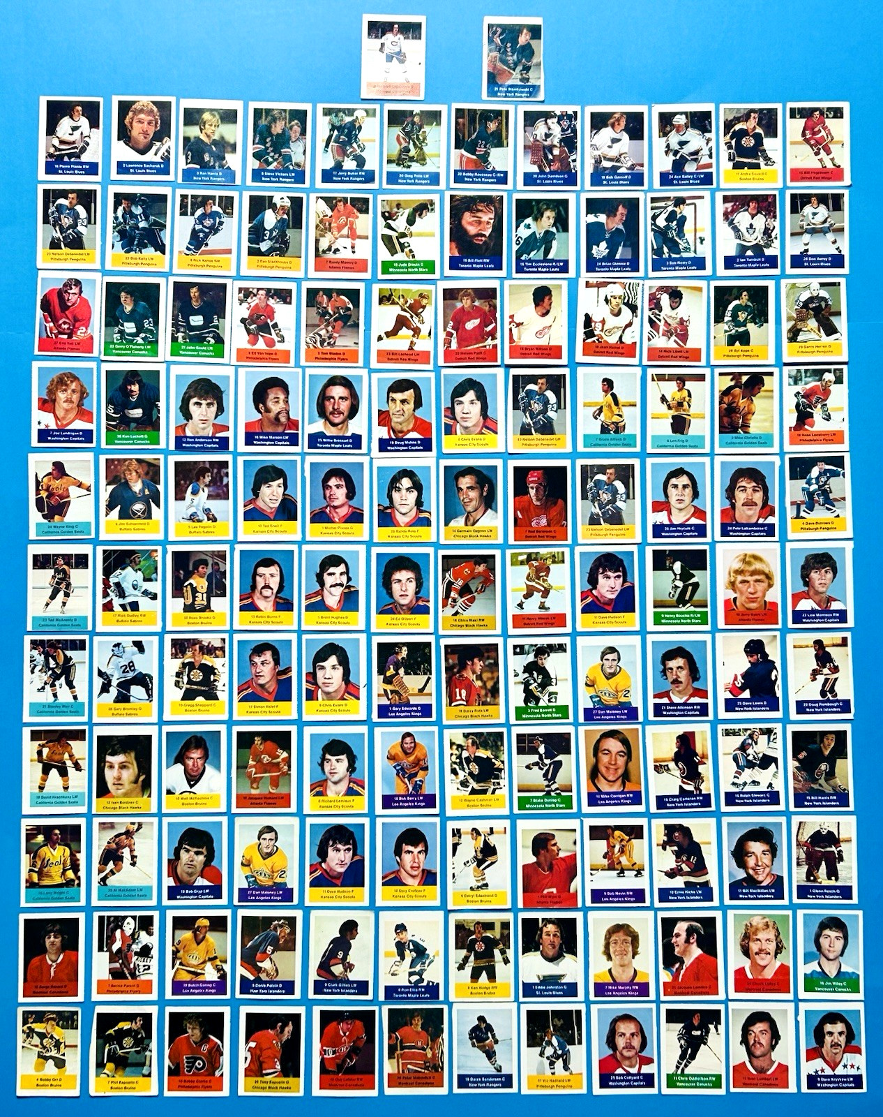 1974-75 Loblaw's NHL Hockey Unused Sticker Stamp Lot of (134) Different