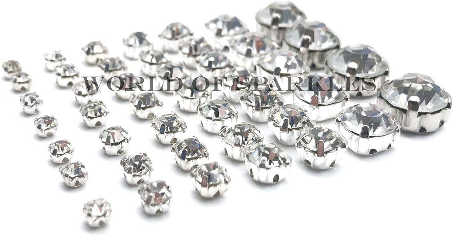 100pcs AAA SS16 4mm Crystal Sew-On Studs Diamond Rhinestone Clothing Craft Art