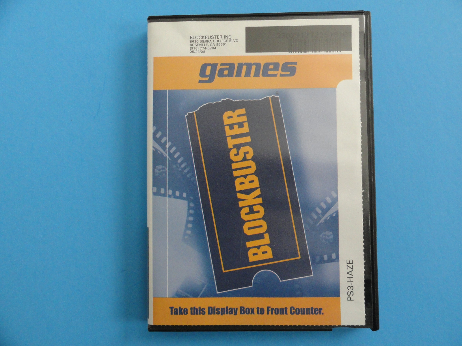 PS3 HAZE - BLOCKBUSTER VIDEO RENTAL CASE W/INSTRUCTIONS - NO GAME