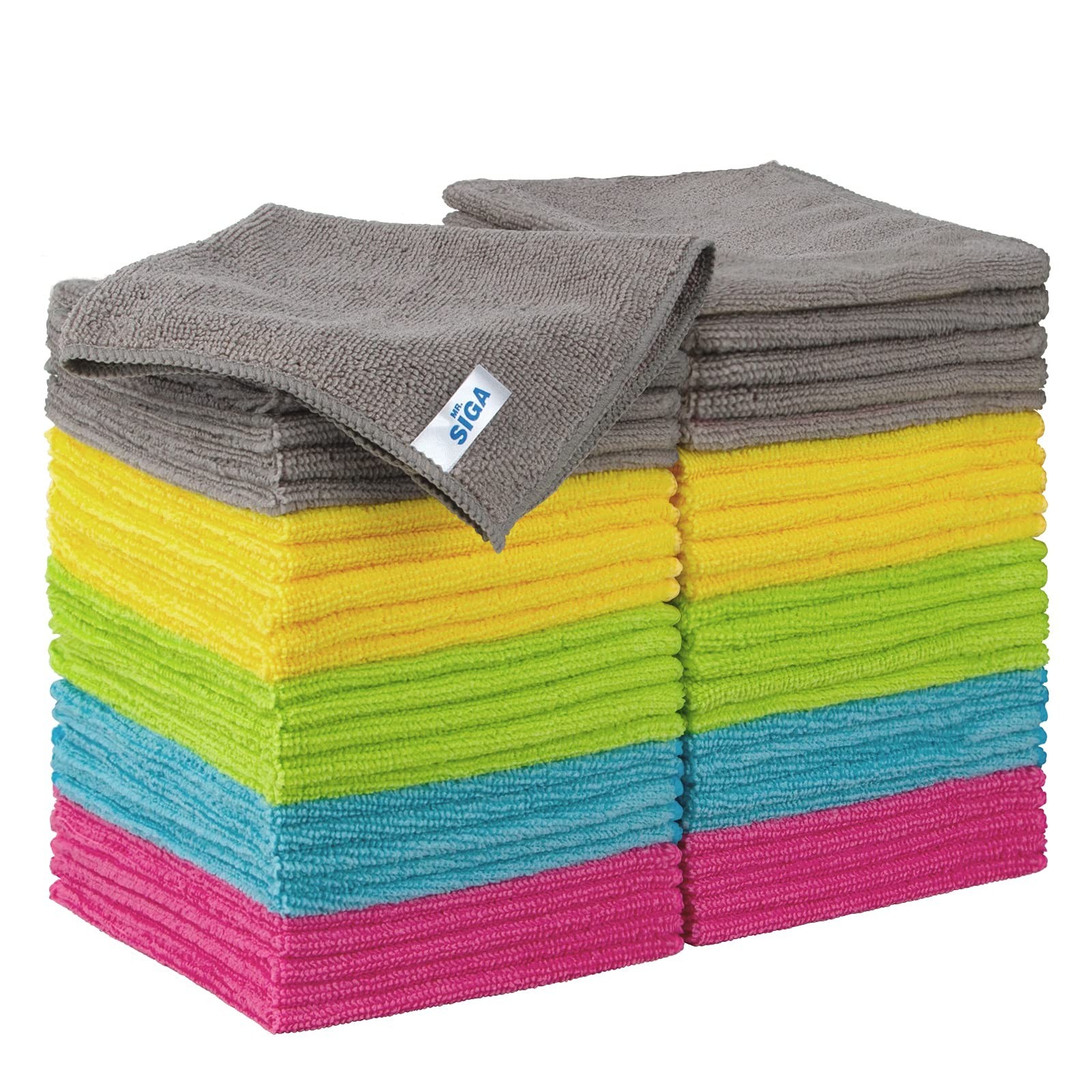 MR.SIGA Microfiber Cleaning Cloth, All-Purpose Cleaning Towels, Pack of 50, S...