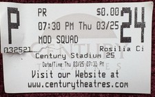Vtg Mod Squad CA Century Theaters Movie Ticket Stub Opening Month Clare Danes 97