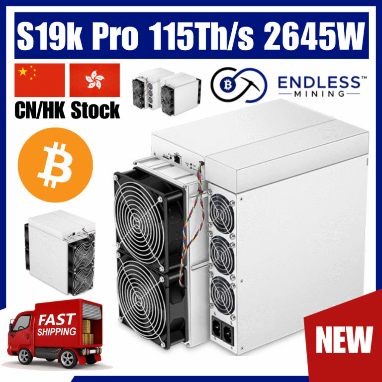 NEW Bitmain Antminer S19k Pro 115Th/s 2645W Input 200V~240 AC | EndlessMining
