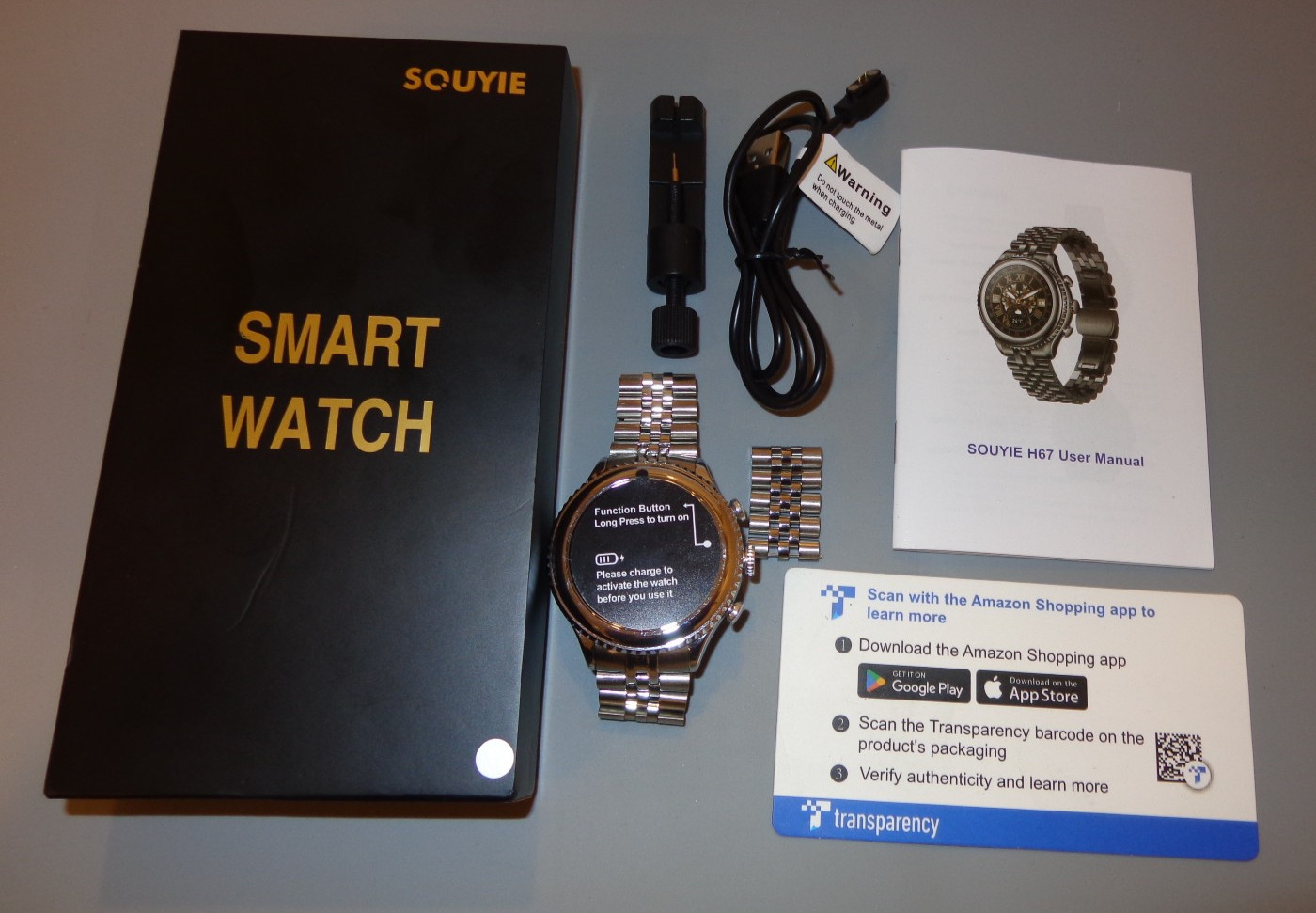 Souyie H67 Smart Watch - Silver Metal - Notifications - Health Tracking - GPT