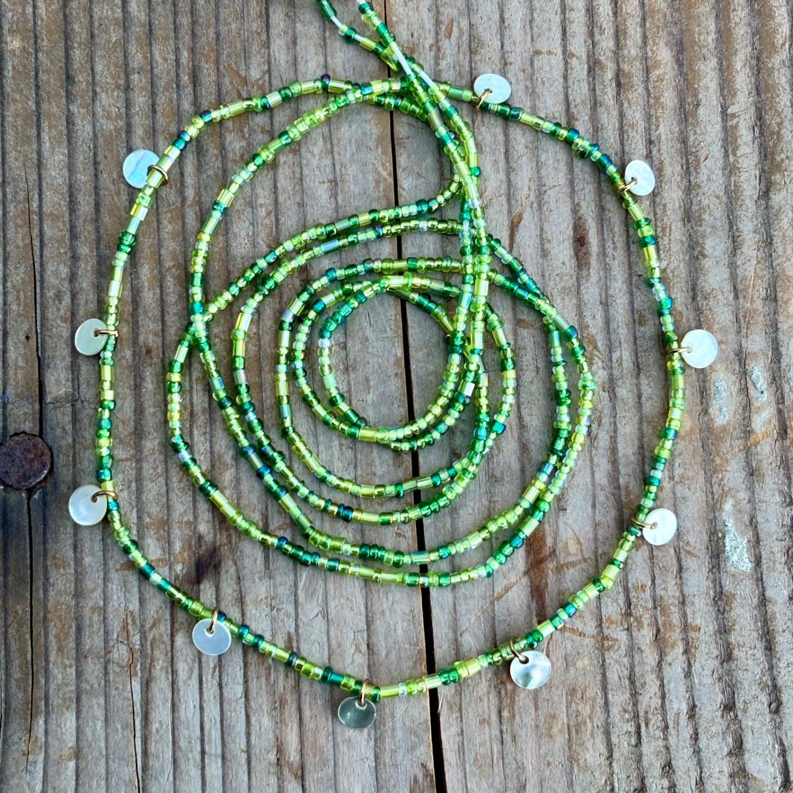 Tie on African Waist Beads with Charms Weight Loss Belly Chain