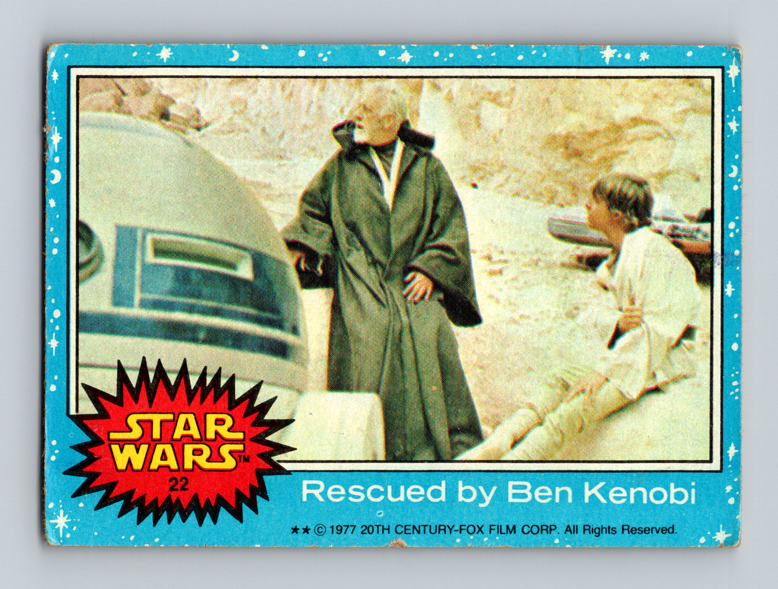 1977 TOPPS STAR WARS #22 Ben Kenobi Luke Skywalker CARD