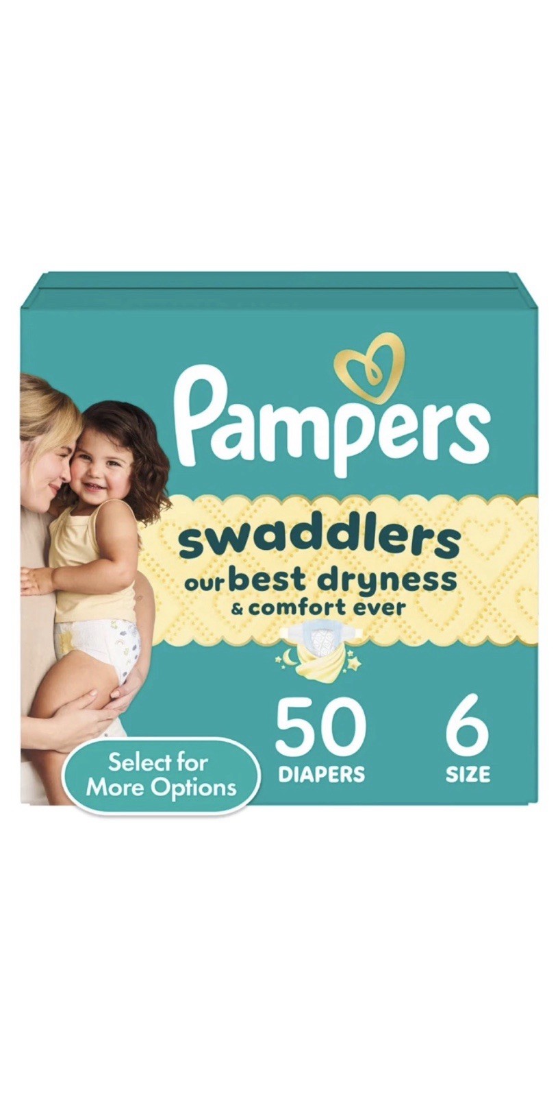 Pampers Swaddlers Diapers, Size 6, 50 Count