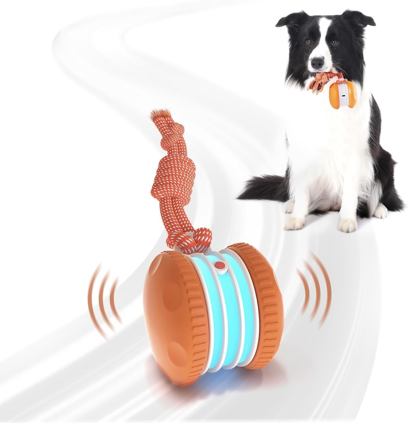 Interactive Dog Toys, Random Path Electric Automatic Moving and Rolling Dogs Toy