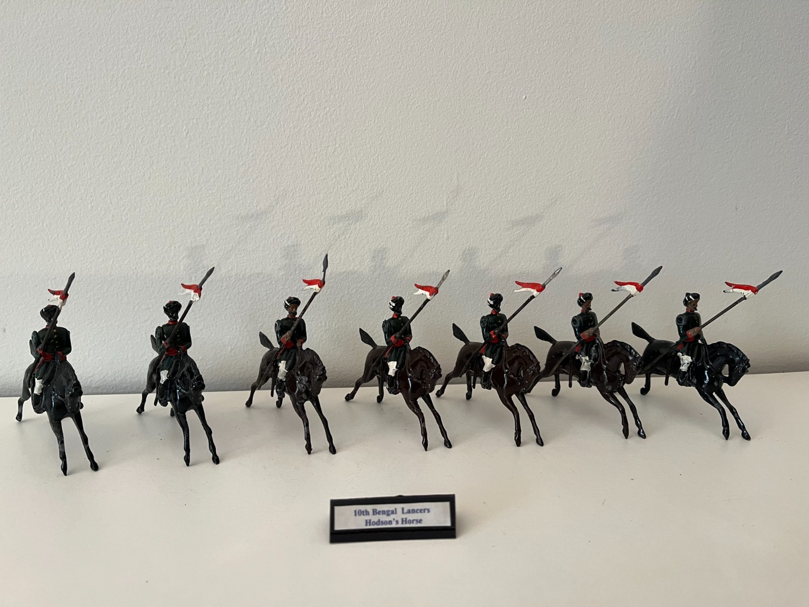 Britains Mounted Indian Army 10th Bengal Lancers x7 Vintage Lead Toy Soldiers