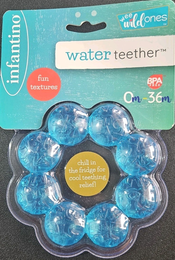 Infantino Soothing Soft Circular Water Teether, Unisex, Blue