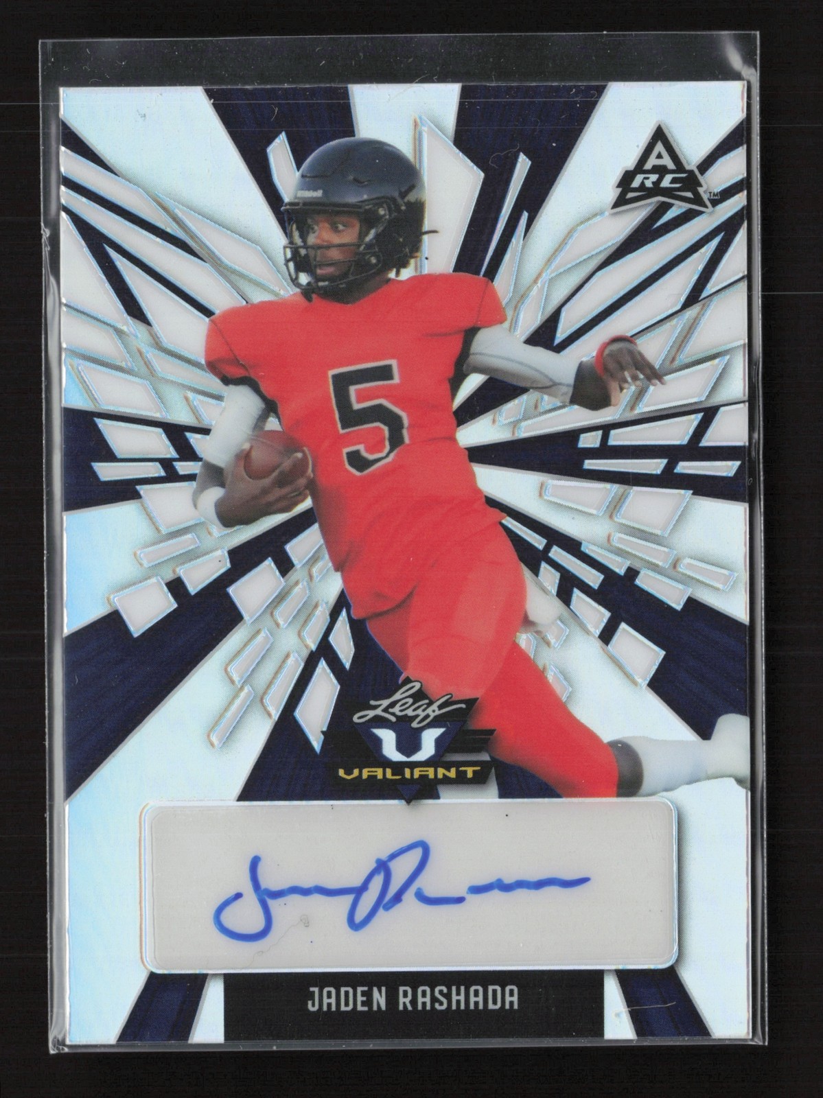 2022 Leaf Valiant Jaden Rashada Navy Blue /20 Miami Hurricanes #BA-JR1 Auto