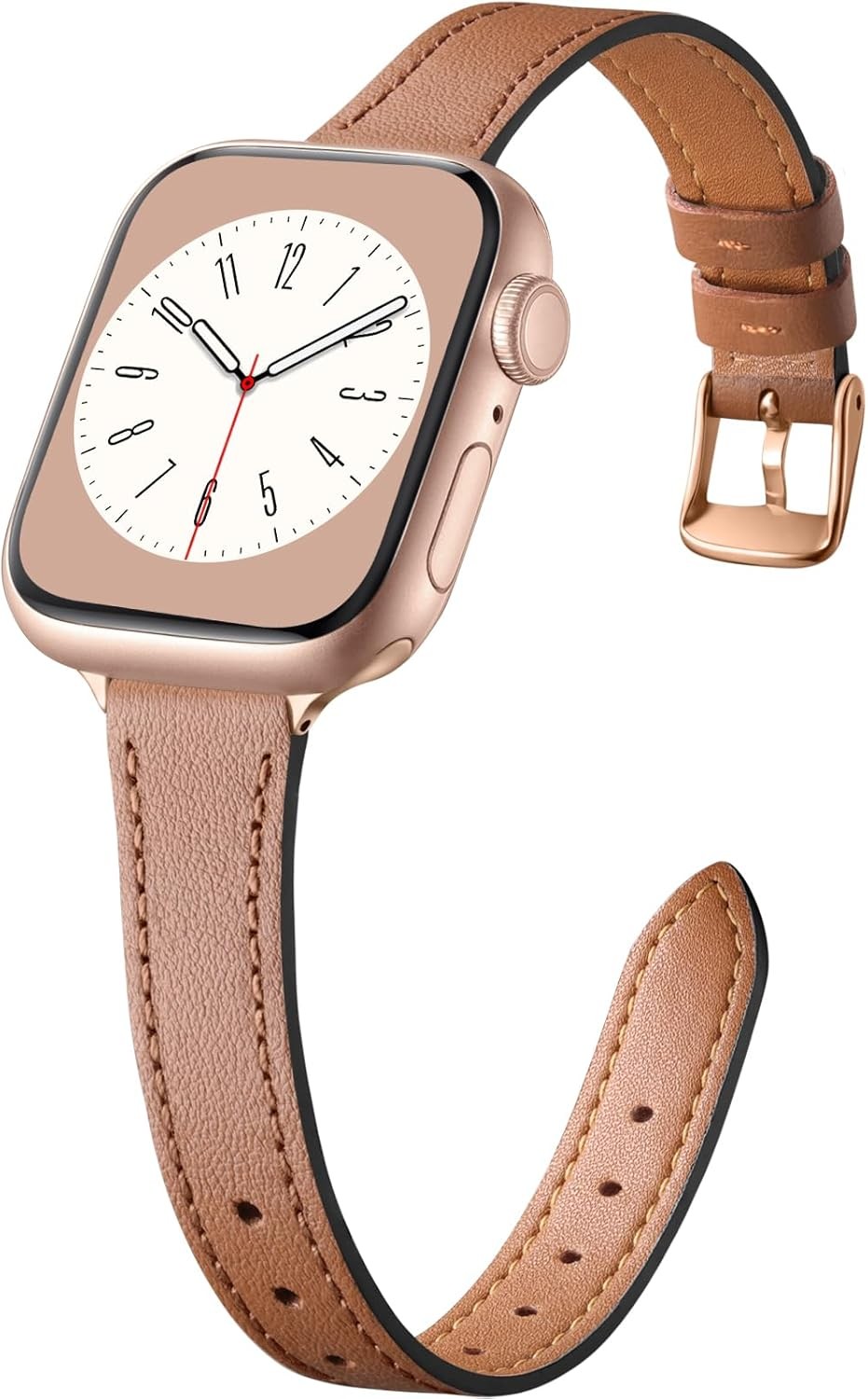 Slim Leather Strap Compatible with Apple Watch Series 7 41mm 45mm