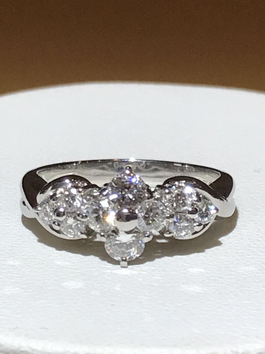☆Pt900 platinum ring with 0.70ct diamond, size 12☆