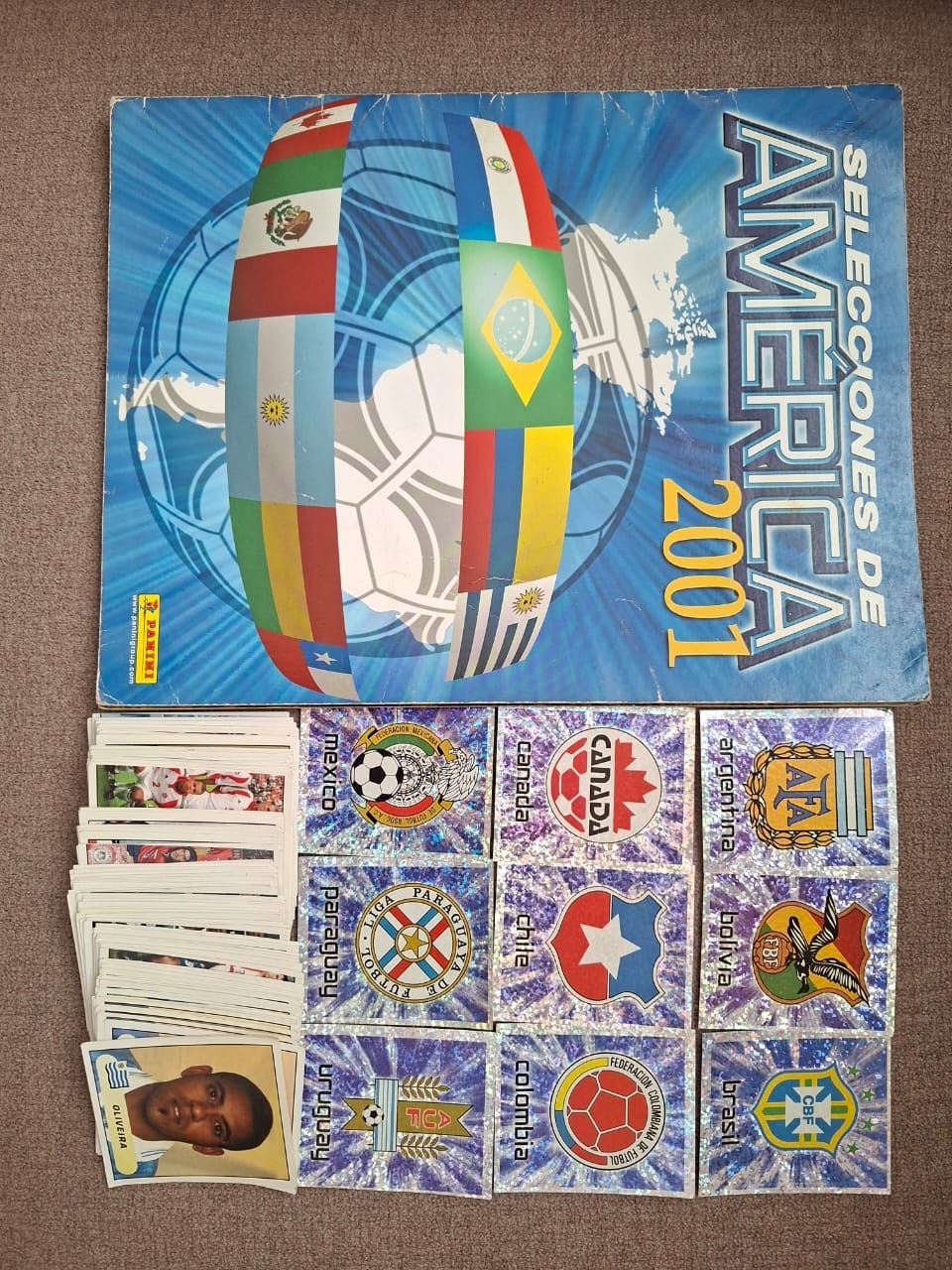 COPA AMERICA 2001 panini complete set empty album