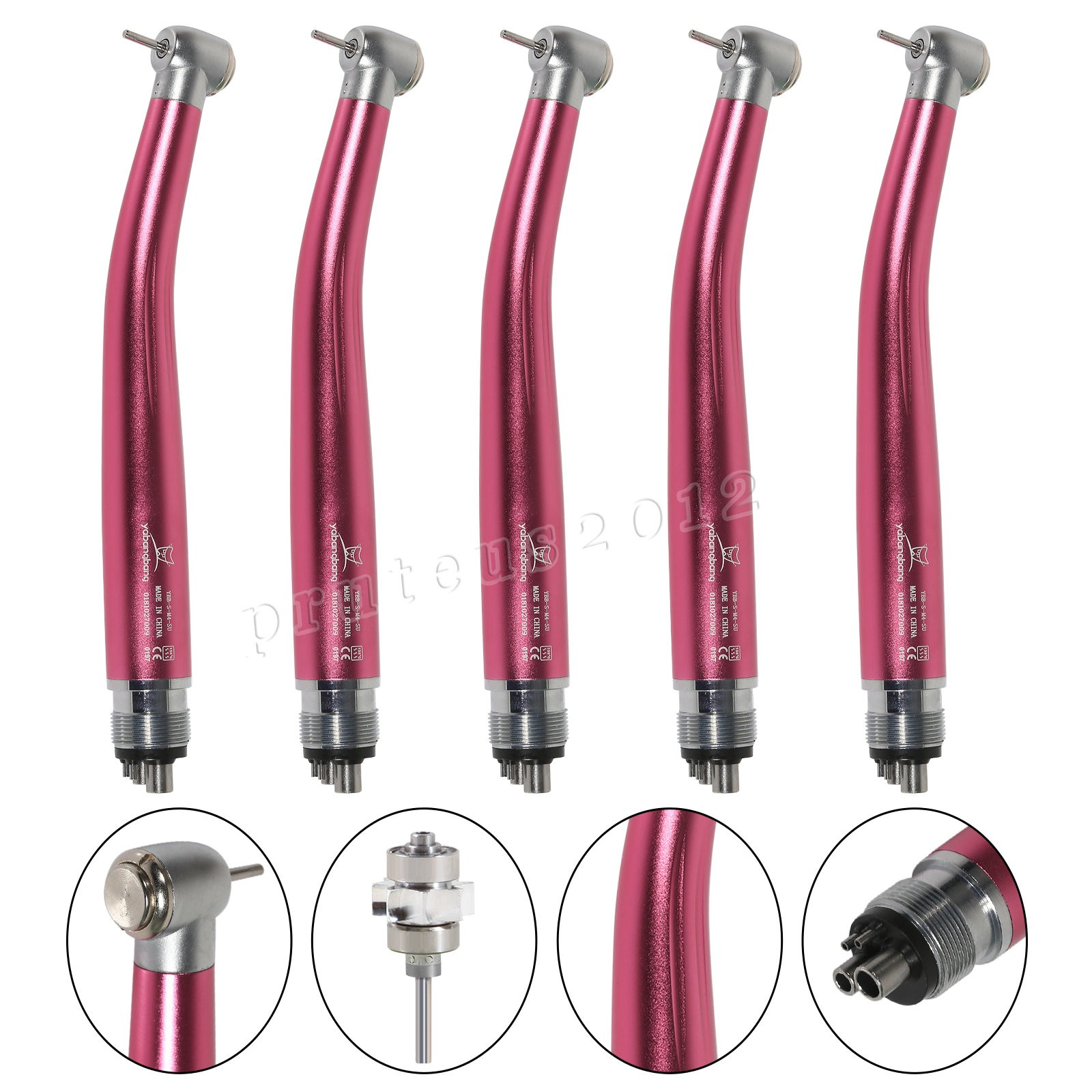 Dental High Speed Handpiece Air Turbine Push Button 2/4 Hole Yabangbang Pink